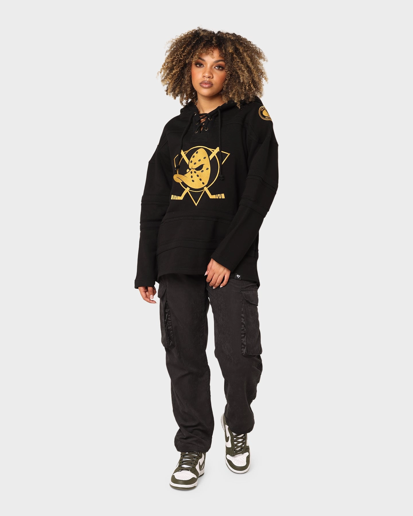 47 Brand Anaheim Ducks Superior Lacer Hoodie Black/Gold Debate Box