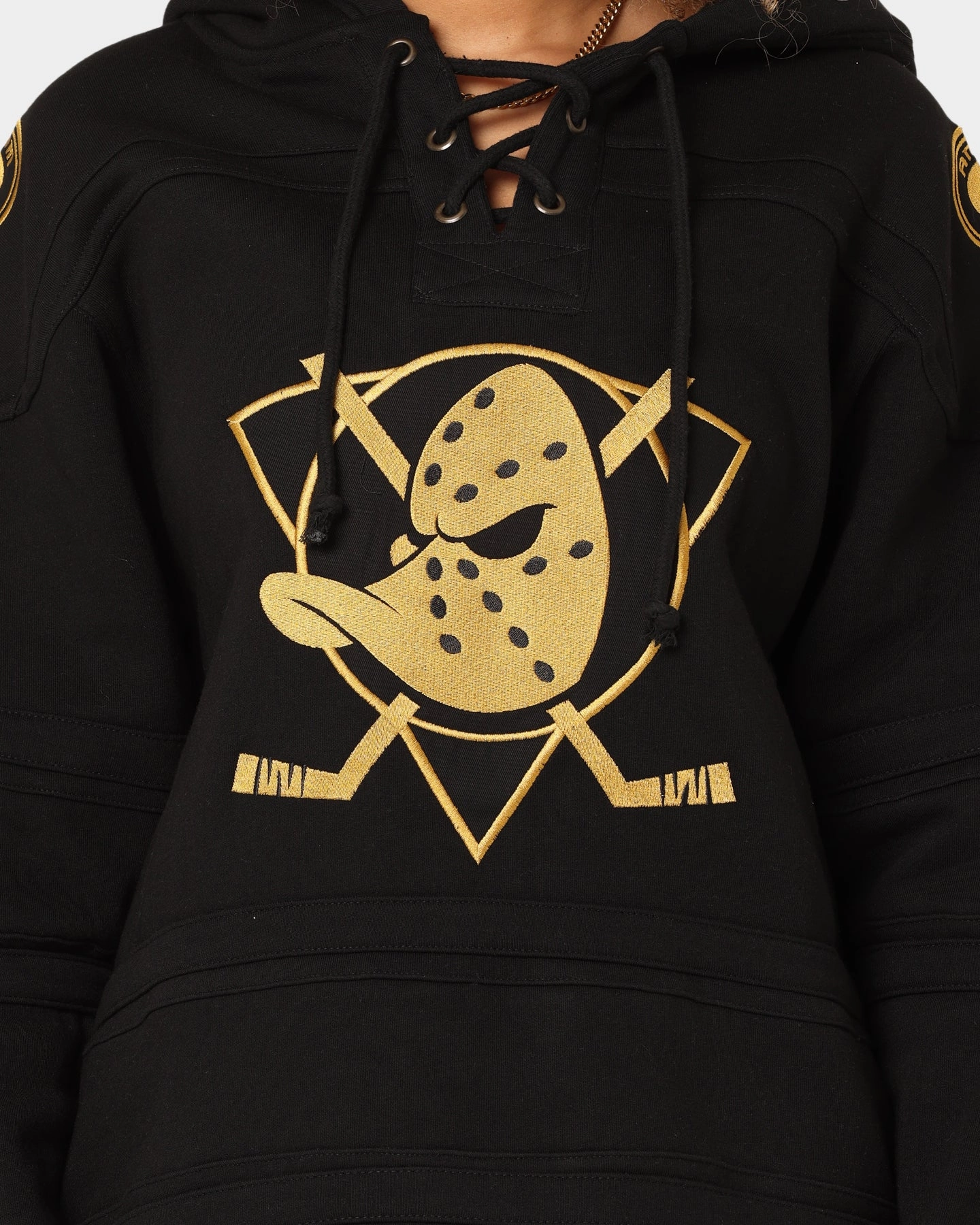 Layer Option 47 Brand Anaheim Ducks Superior Lacer Hoodie Black/Gold