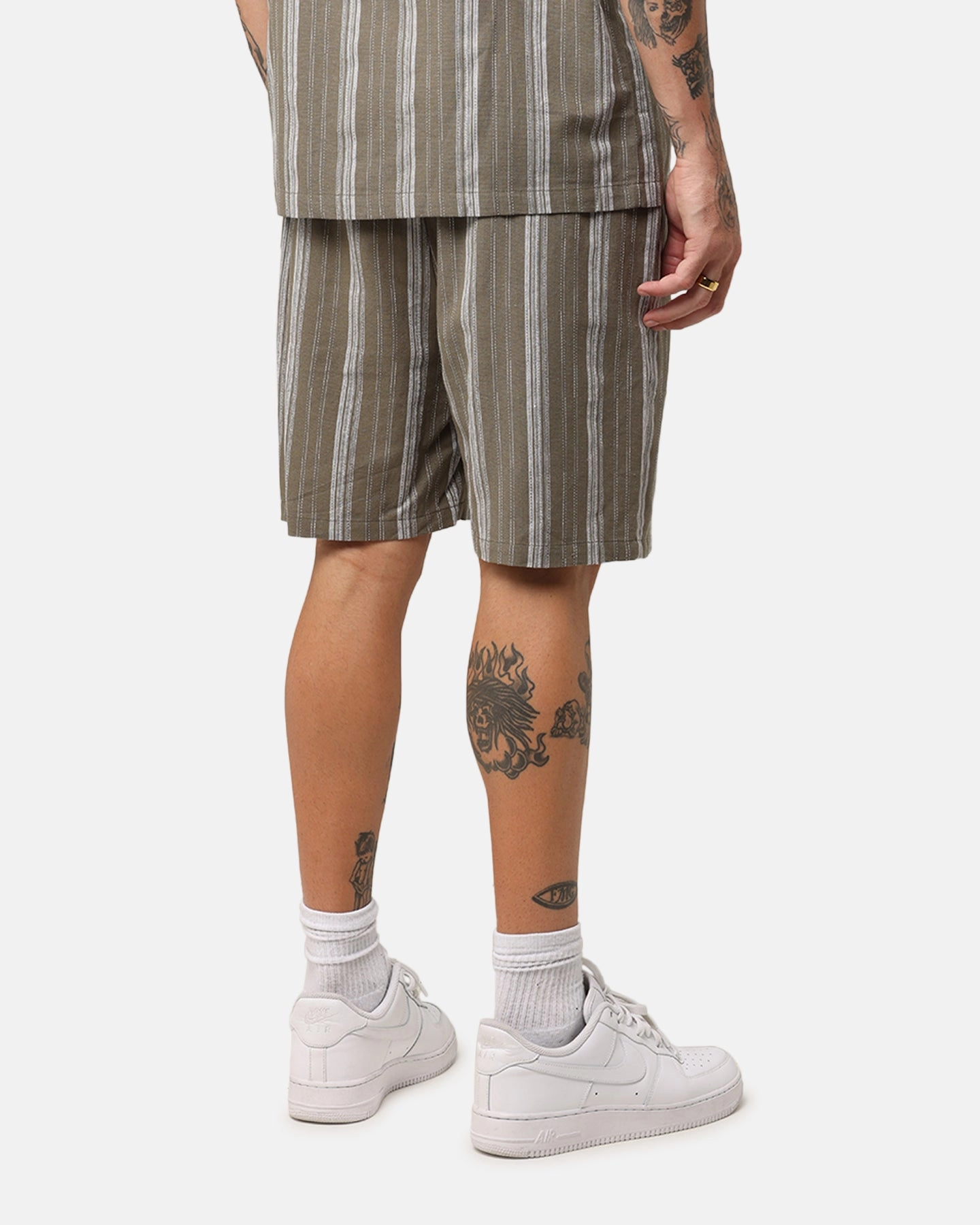 XXIII Condesa Linen Shorts Olive Reflective Safety Detailing