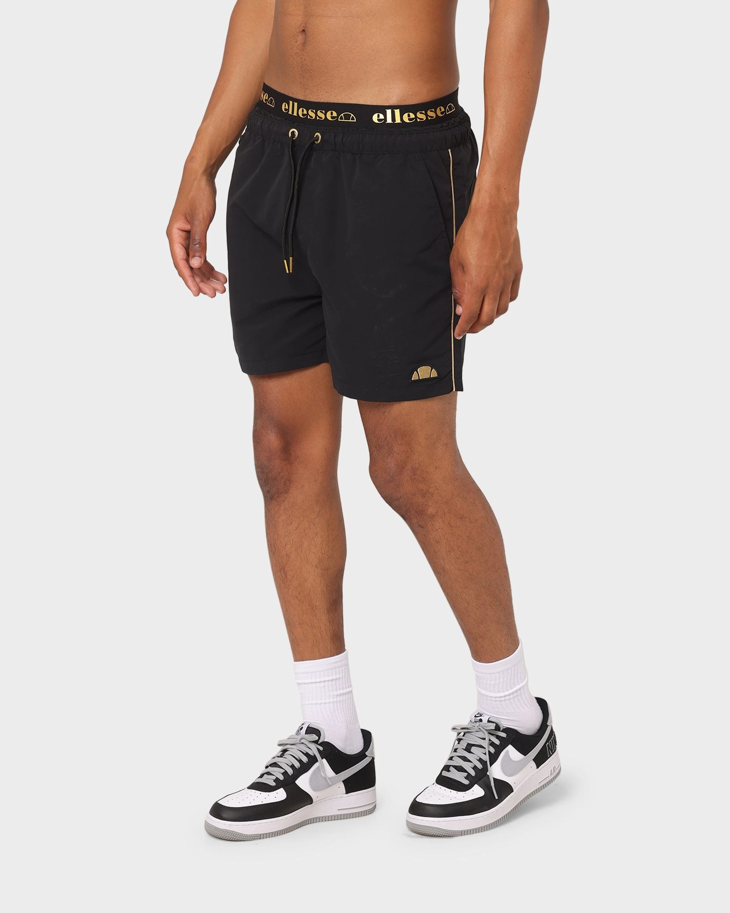 Gift Idea Reflective Trim Detail Ellesse Salcko Swim Shorts Black