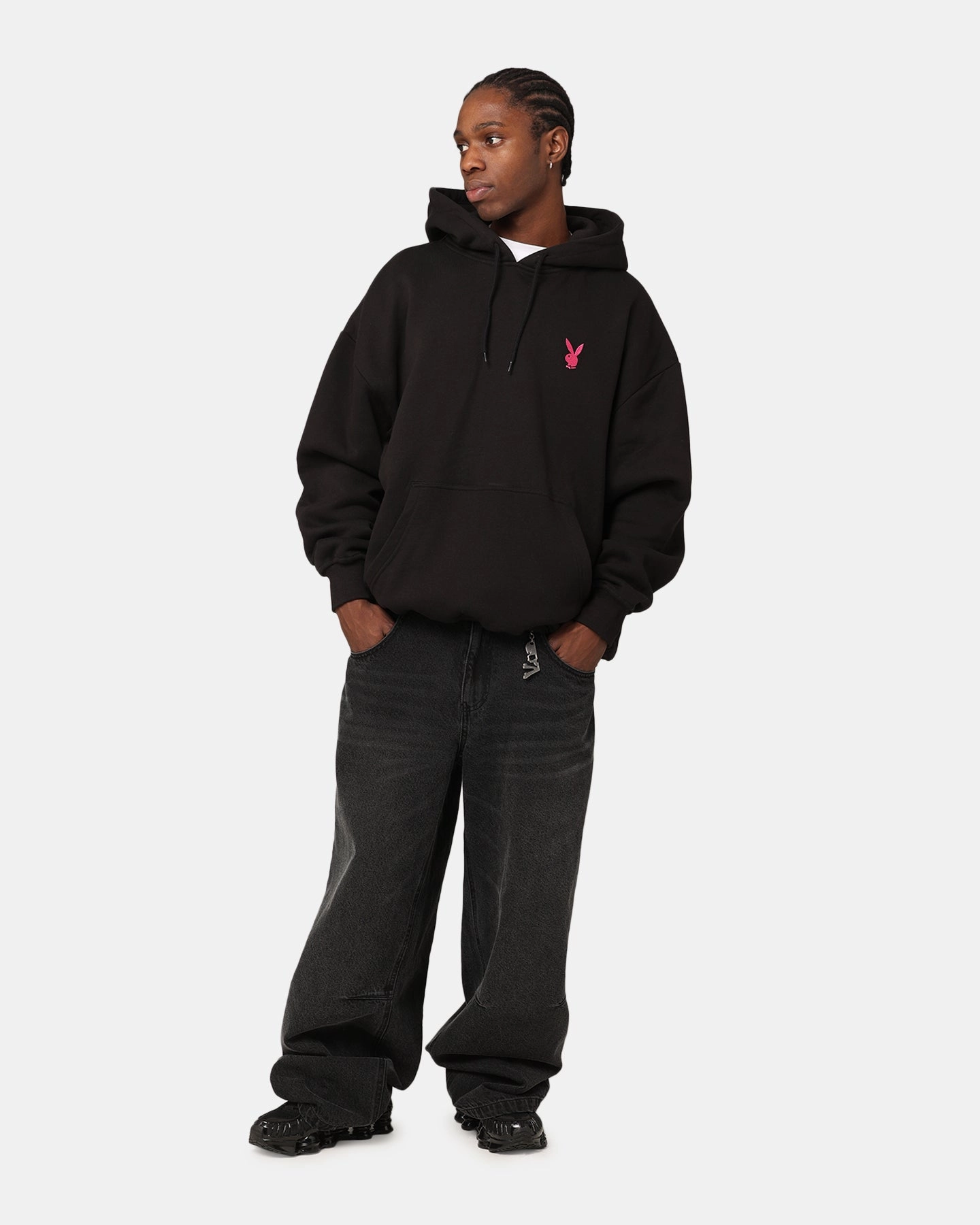 Playboy Bunny Basics Oversized Hoodie Black Warm Shield Surprise