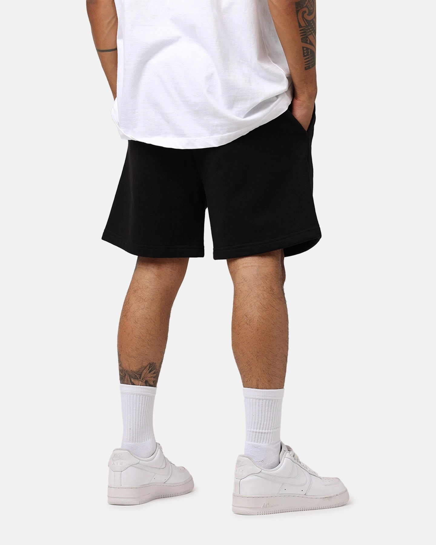 RollUpFasten Rubberized Waistband Culture Kings CK Sweat Shorts Black