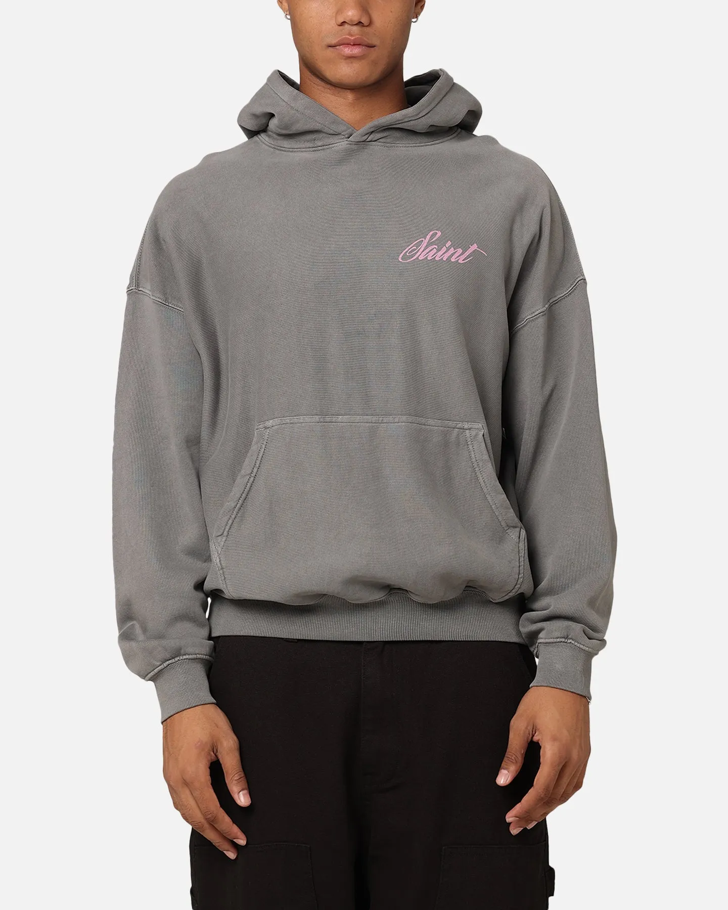 wallet Double Layered Edging Saint Morta Guardian Premiun Hoodie Washed Charcoal