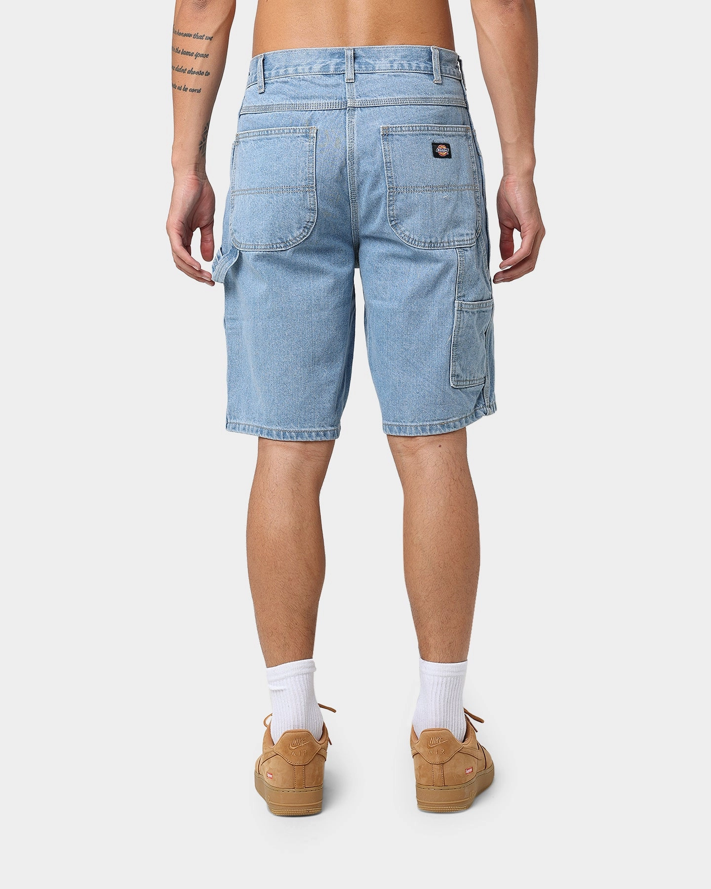 Dickies Relaxed Fit Carpenter Shorts Light Indigo Slimming Effect