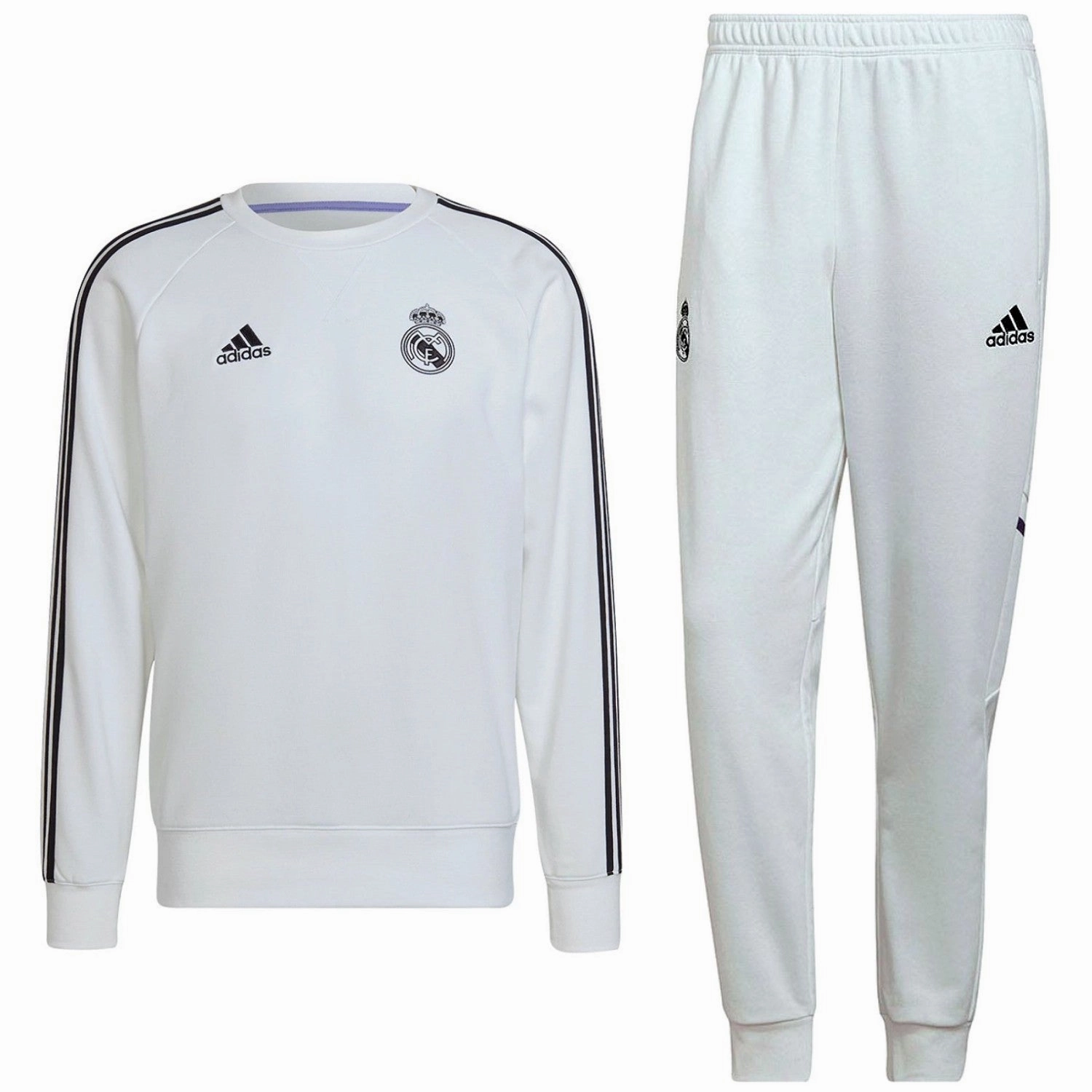 embroidery venue Real Madrid white training sweat Soccer tracksuit 2022/23 - Adidas