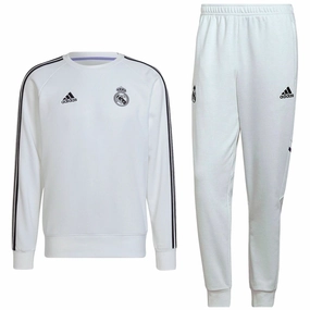 embroidery venue Real Madrid white training sweat Soccer tracksuit 2022/23 - Adidas