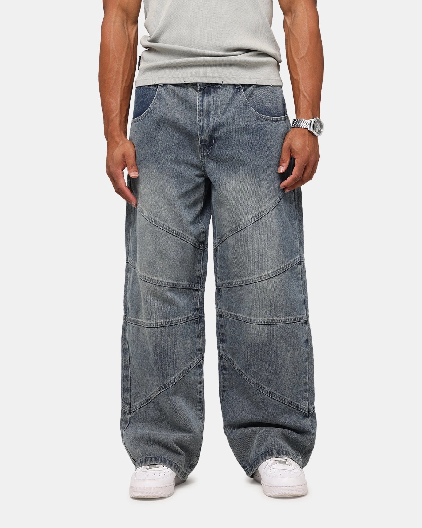 Laser Cut Edges Comfort Style Saint Morta Amplus Armoury Jeans Dirty Denim