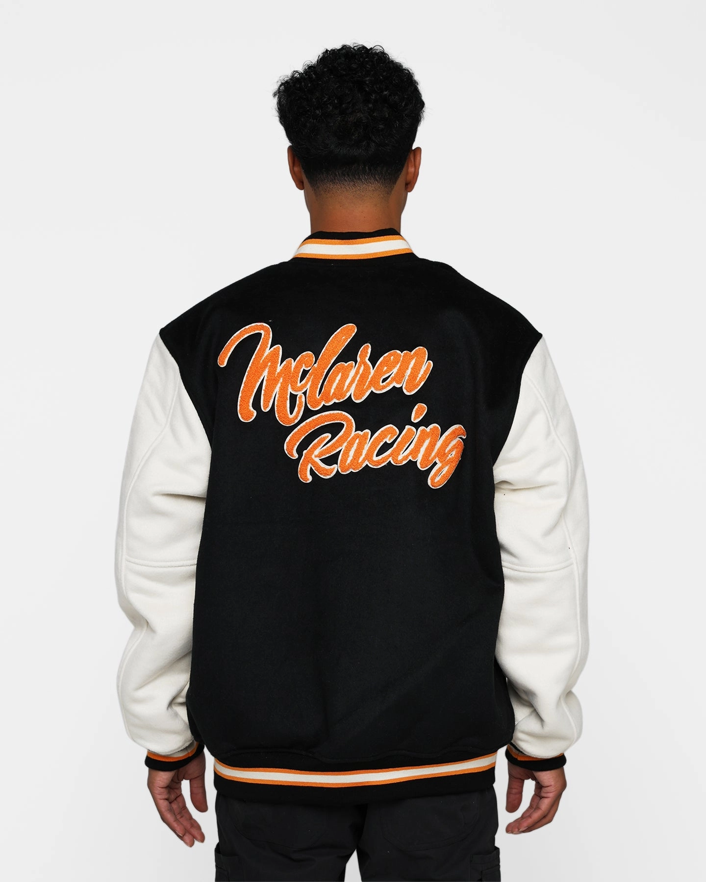Kindness Charm Mitchell & Ness X McLaren Racing Varsity Jacket Black/Cream