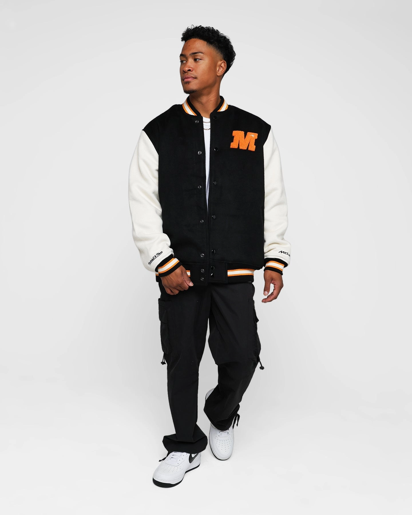 Commuter Ease Mitchell & Ness X McLaren Racing Varsity Jacket Black/Cream