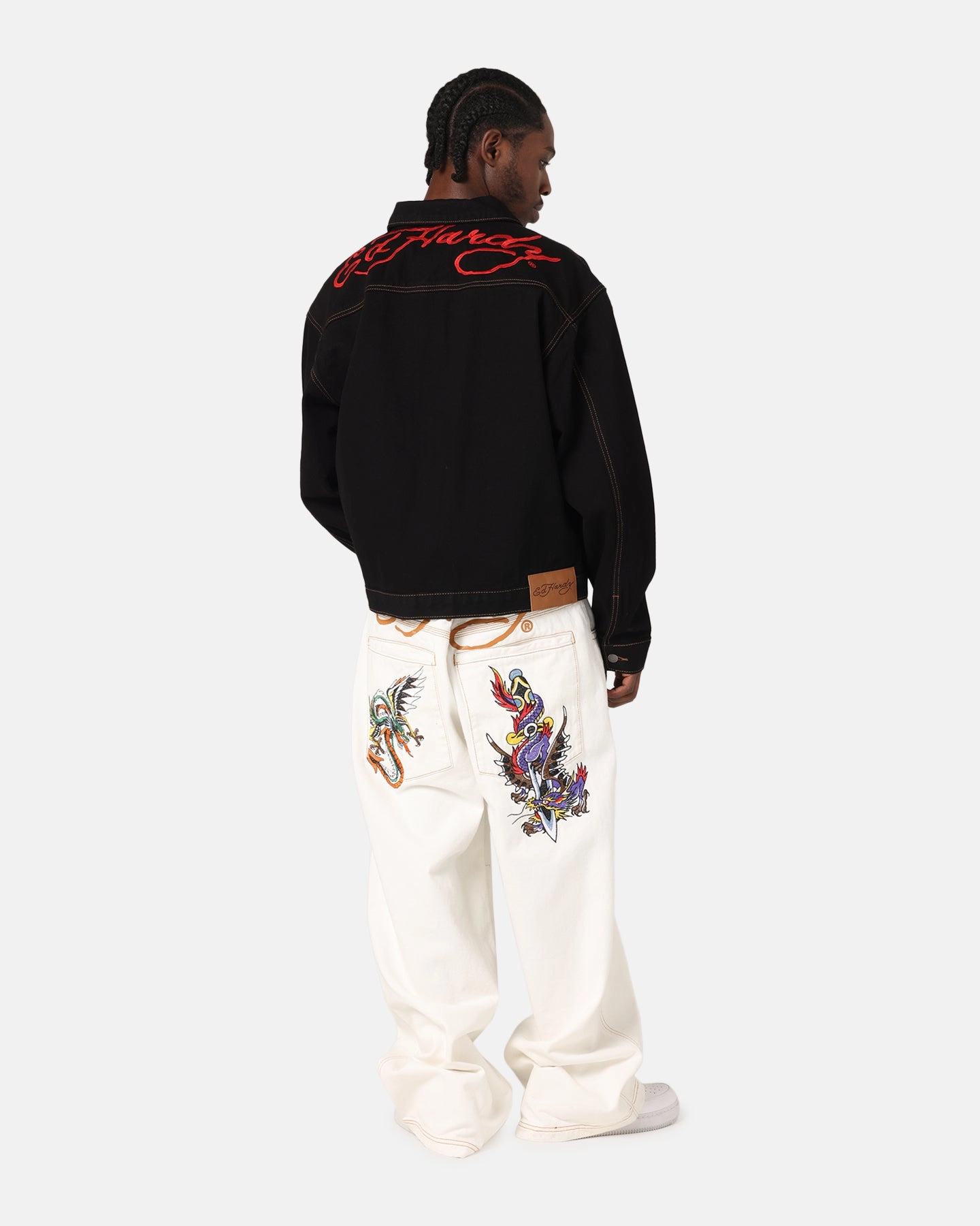 Ed Hardy Coach Denim Jacket Black Sanction Flex Stretch Material