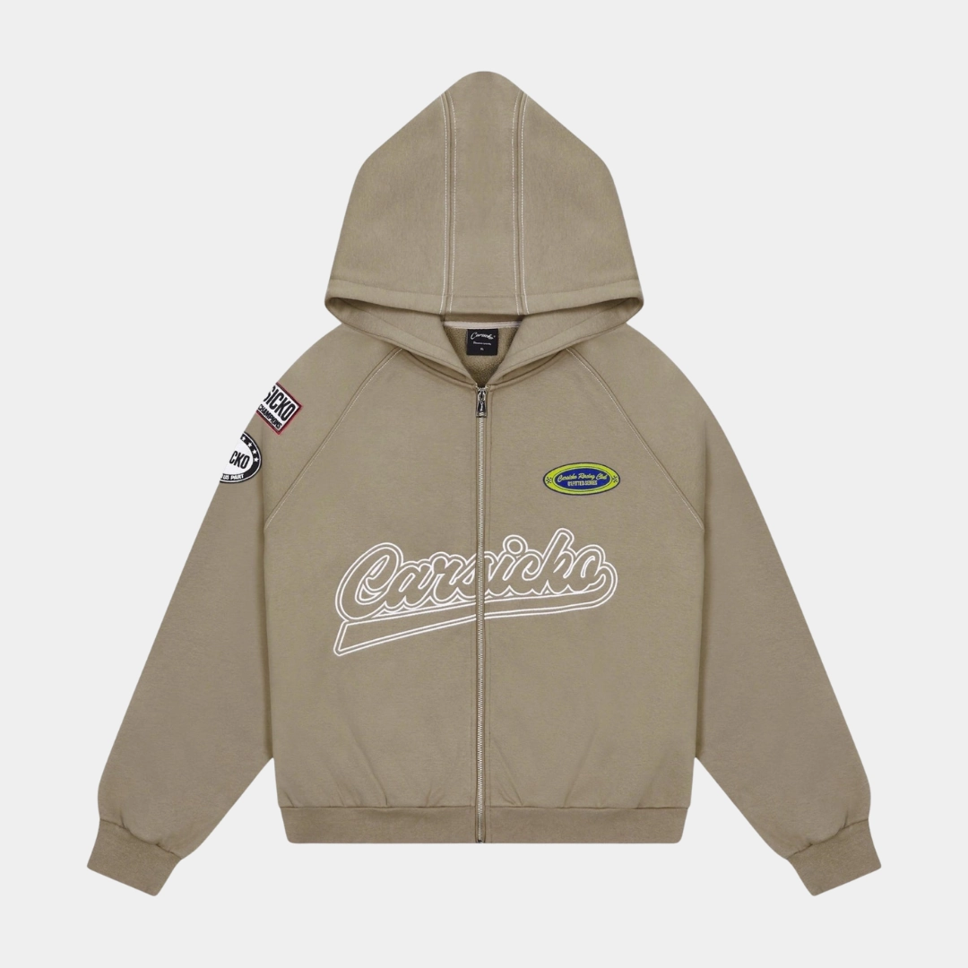 Carsicko Racing Club Hoodie - Cream hook DoubleLayered Insulation