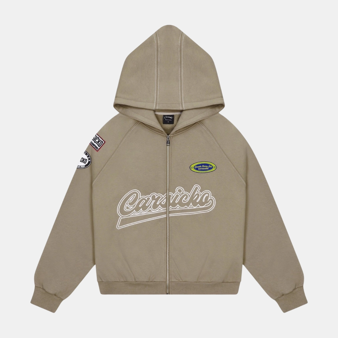 Carsicko Racing Club Hoodie - Cream OdorNeutralizing Tech Reflective Trims