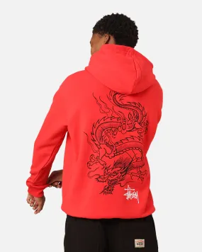 Hooded Design Solid Color St??ssy Dragon Hoodie Pigment Red