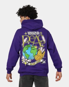 Eco - friendly Goat Crew World Peace Hoodie Purple