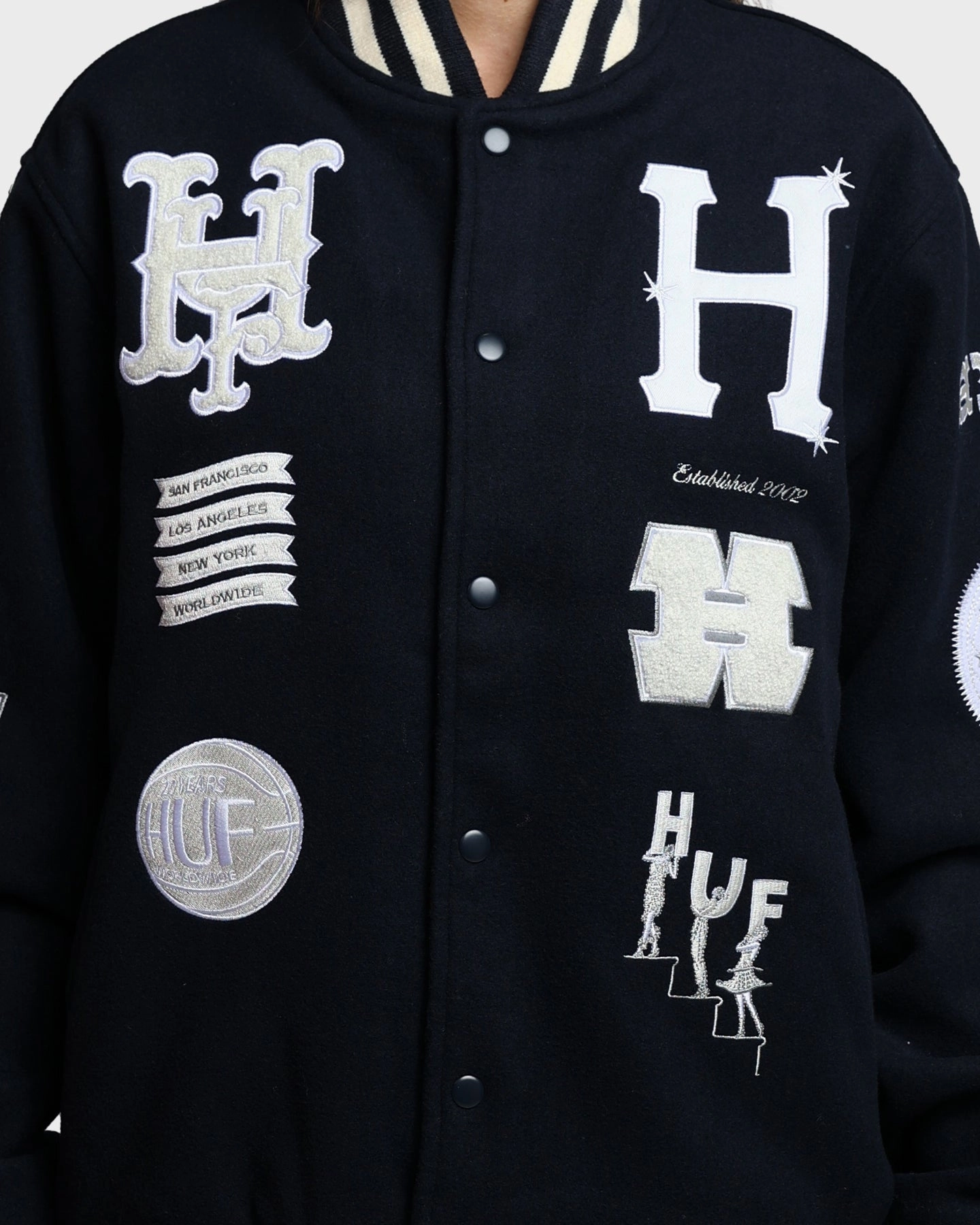 University HUF 20 Year Classic H Varsity Jacket Navy