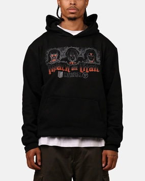 Hypland X Attack On Titan Trio Hoodie Black impulse buy Windproof Design