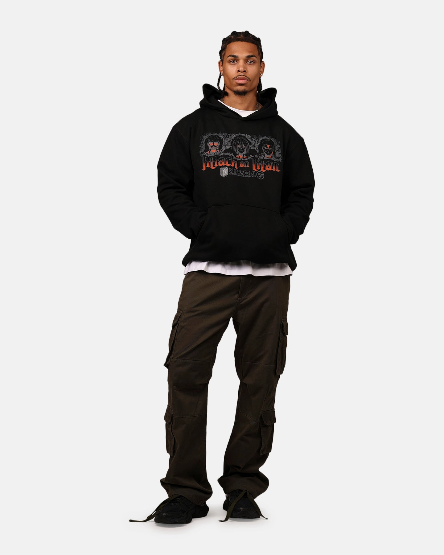 Bandana single layer Hypland X Attack On Titan Trio Hoodie Black