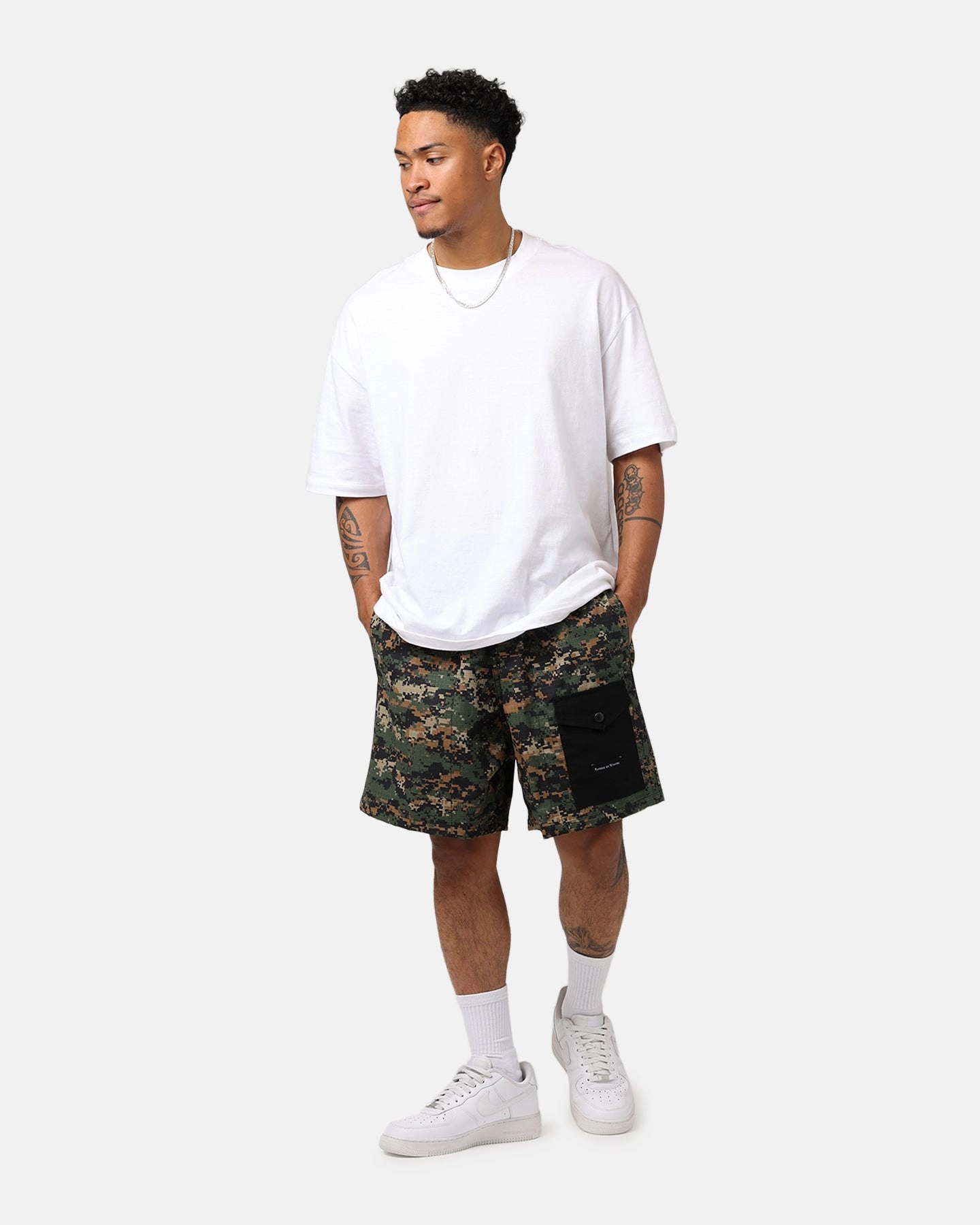 Pastel Colors Raised By Wolves Barbarian Ripstop Camp Shorts Green Digi Camo