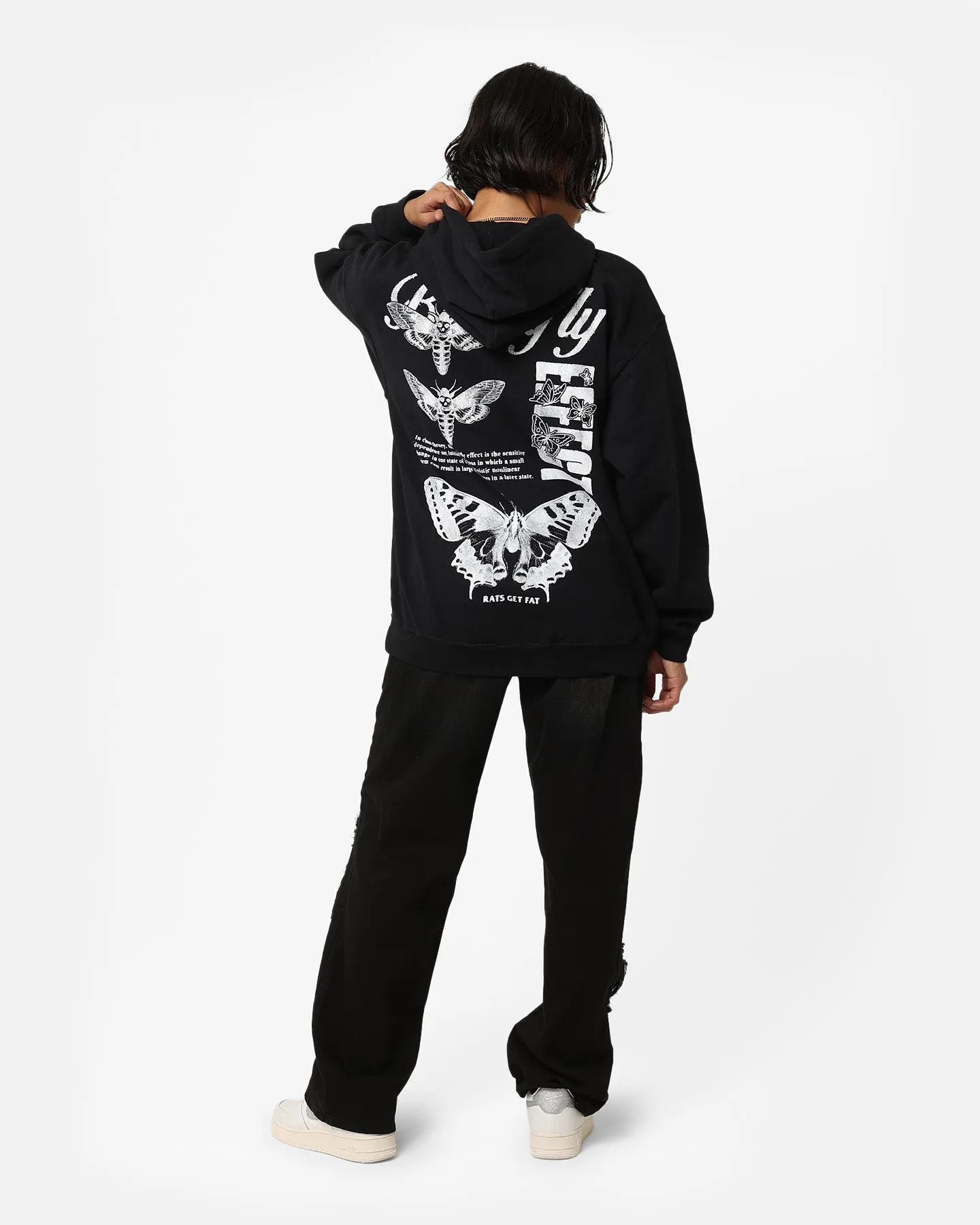 Rats Get Fat Butterfly Effect Hoodie Black Breathable Comfort Goggles