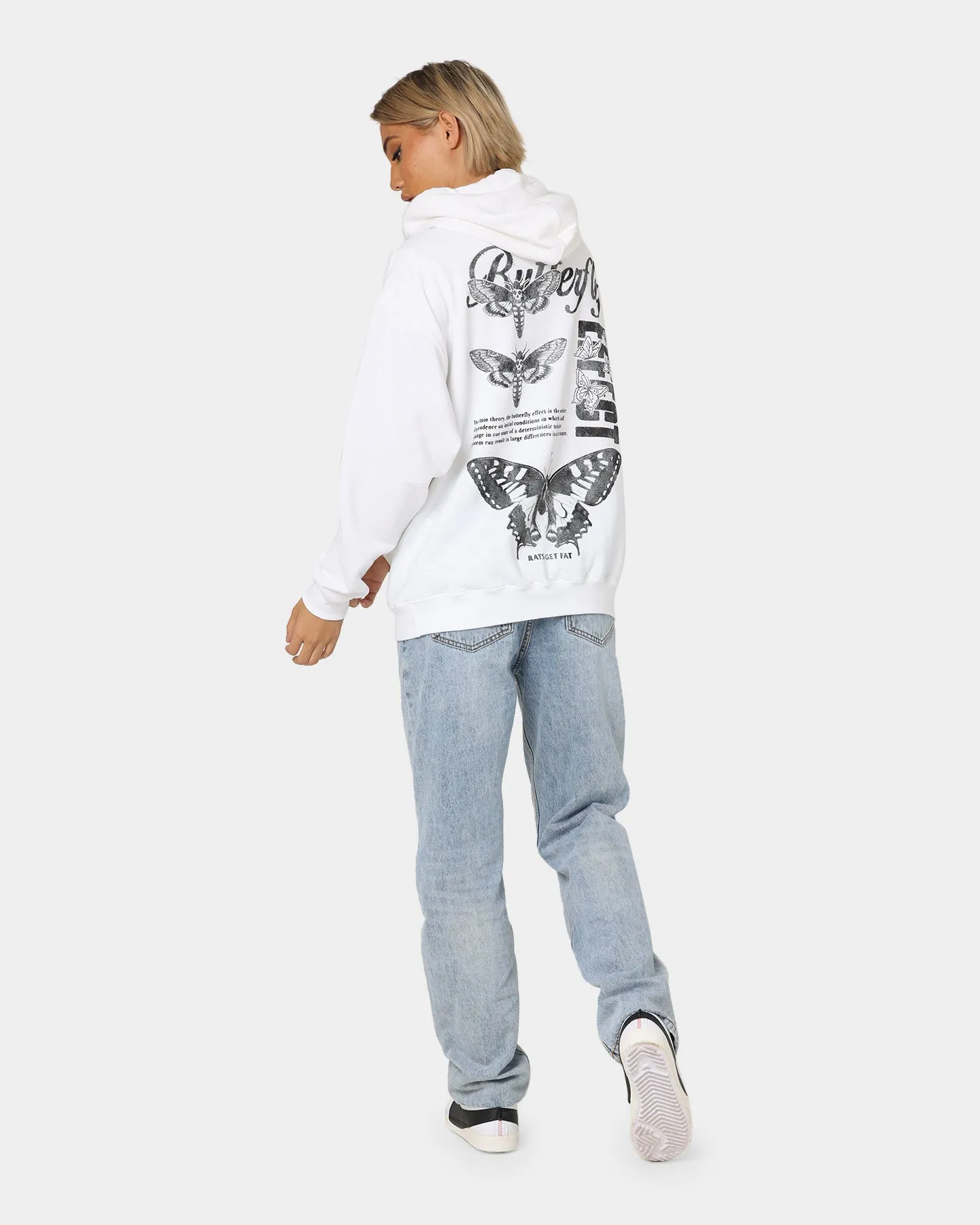 Deal Core Utility Rats Get Fat Butterfly Effect Hoodie White