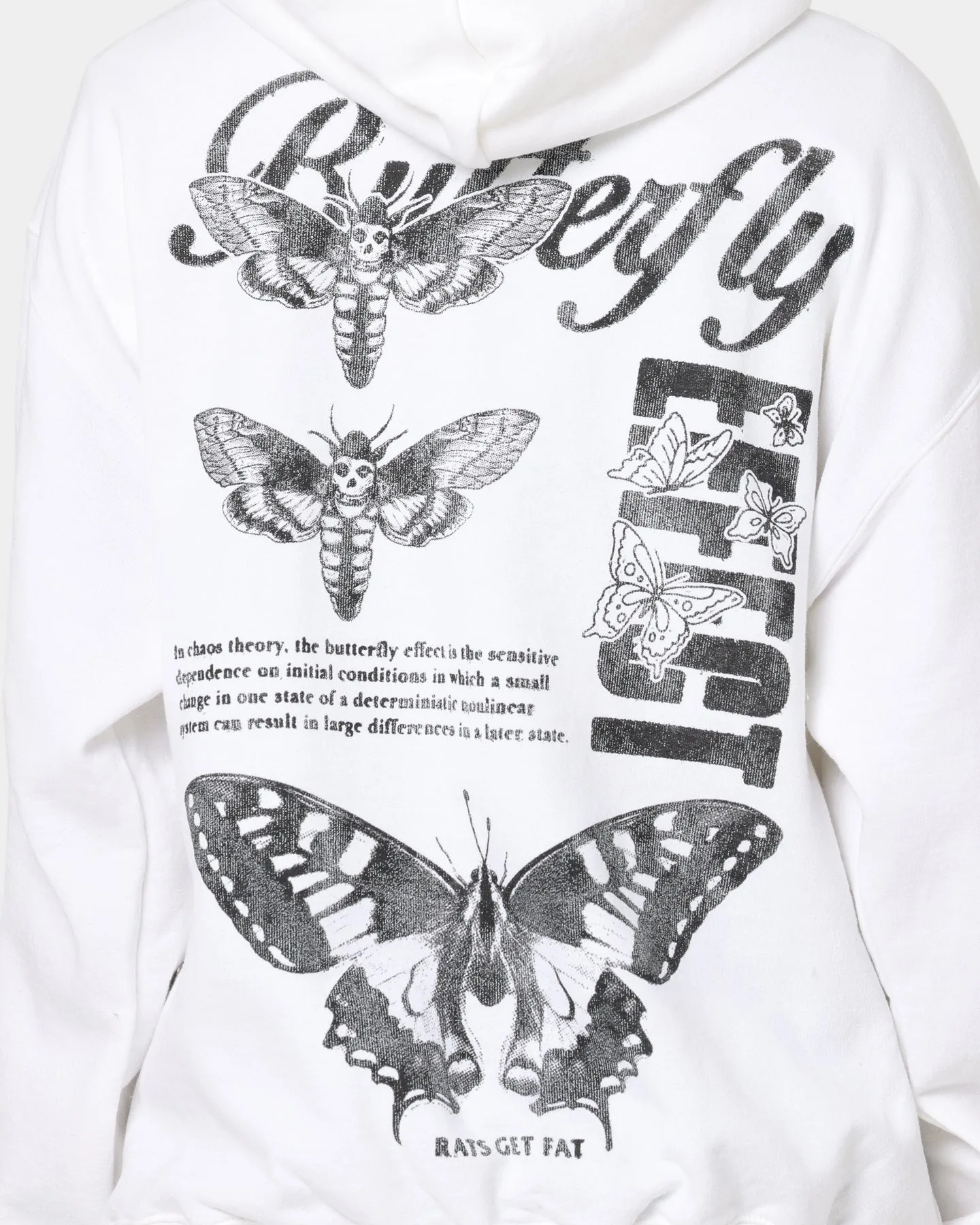 Rats Get Fat Butterfly Effect Hoodie White floral Rugged Comfort
