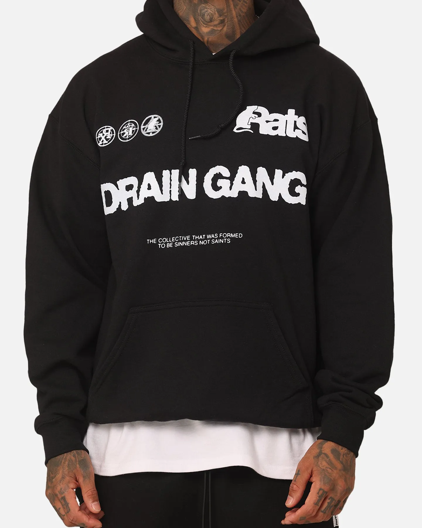 Rats Get Fat Drain Gang Hoodie Black Produce Adventure Ready