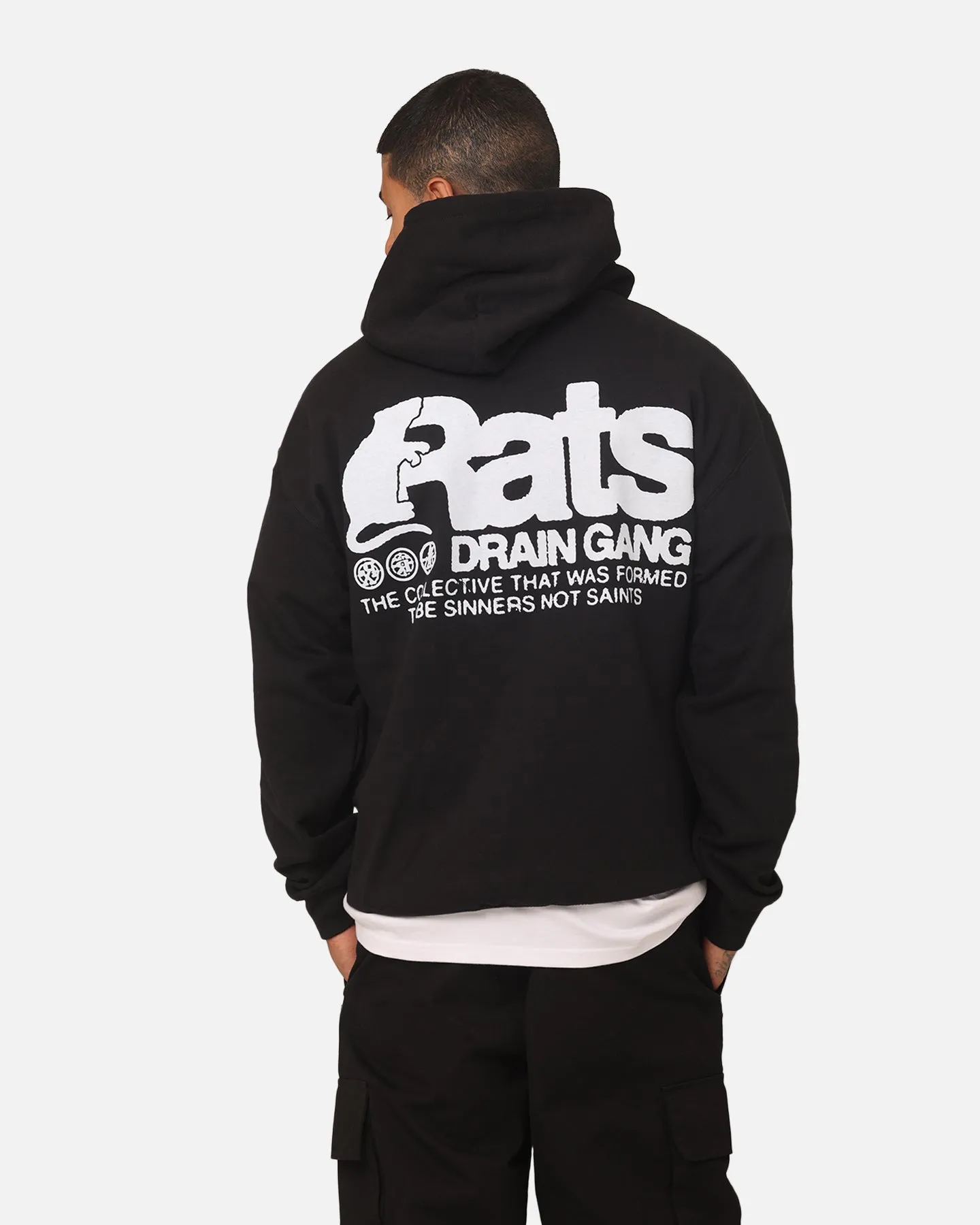 Mountain HiddenStorage Rats Get Fat Drain Gang Hoodie Black