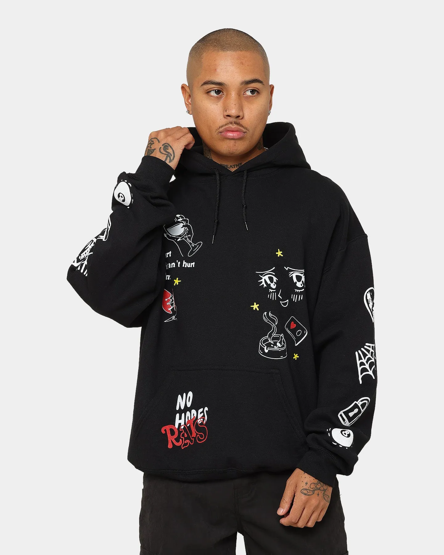 Rats Get Fat No Hope Hoodie Black work event