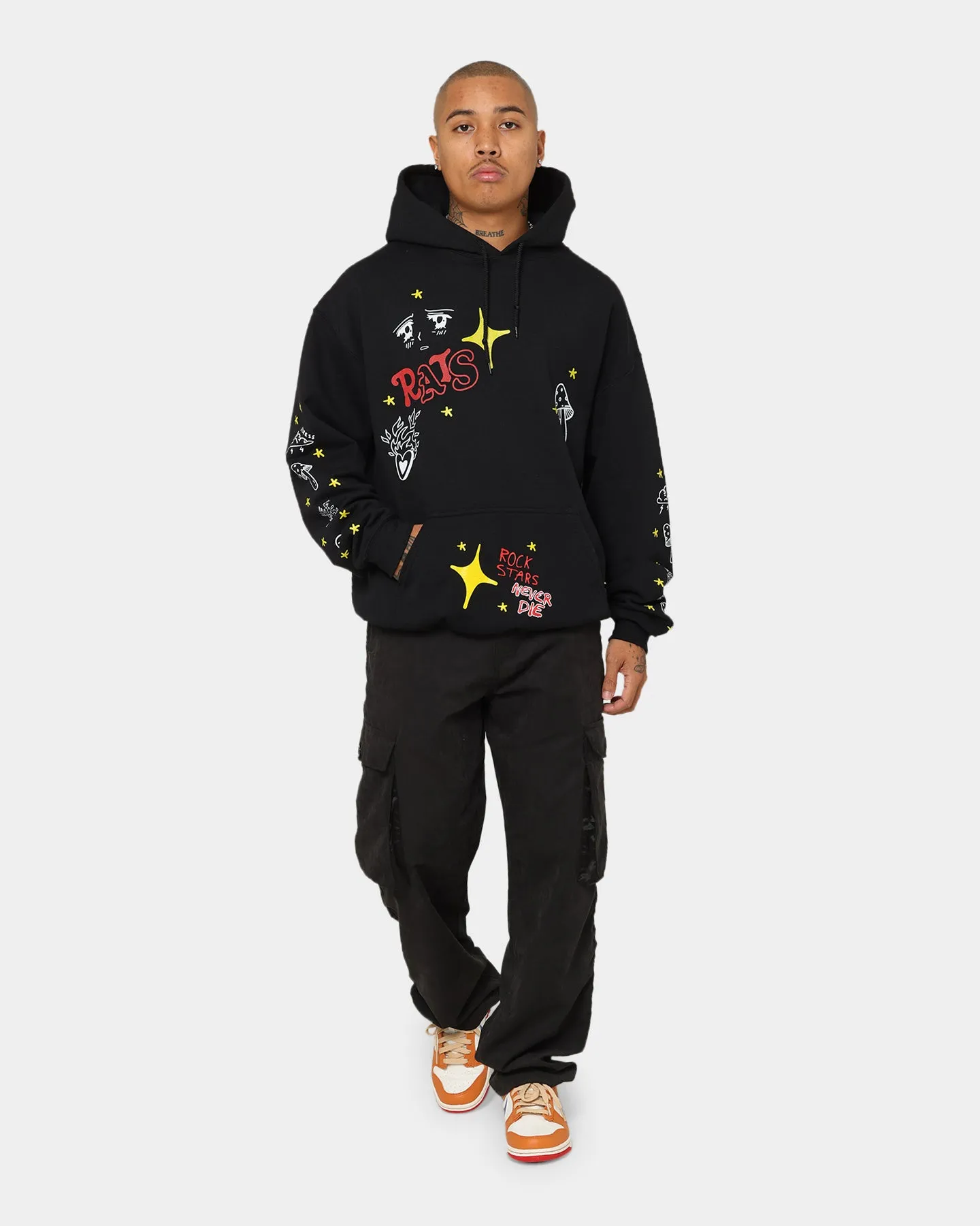 All Weather Versatility Rats Get Fat Sinners Hoodie Black