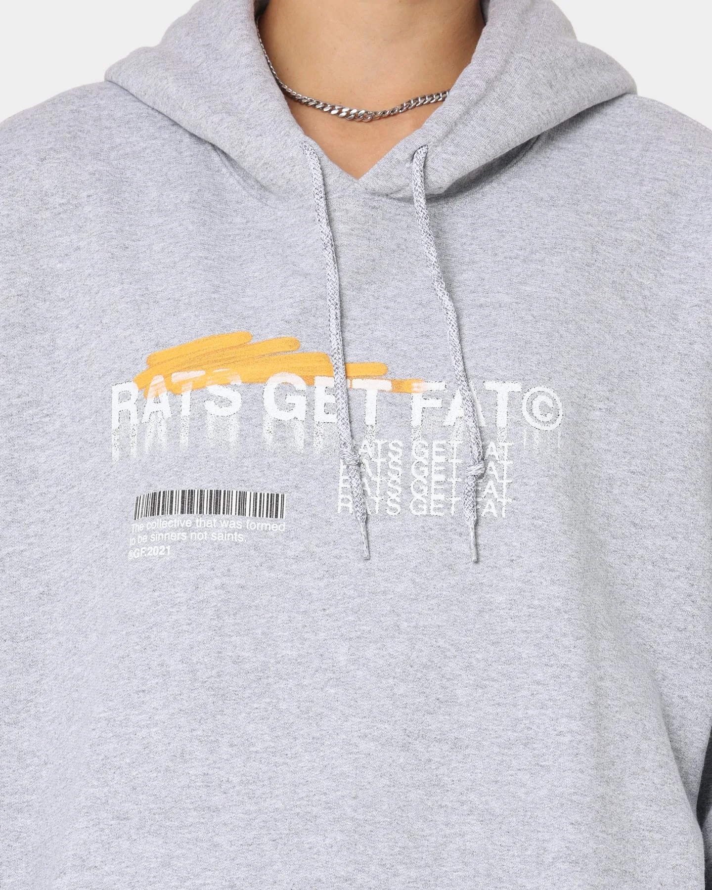 Elastic waist Rats Get Fat Spray Butterfly Hoodie Grey