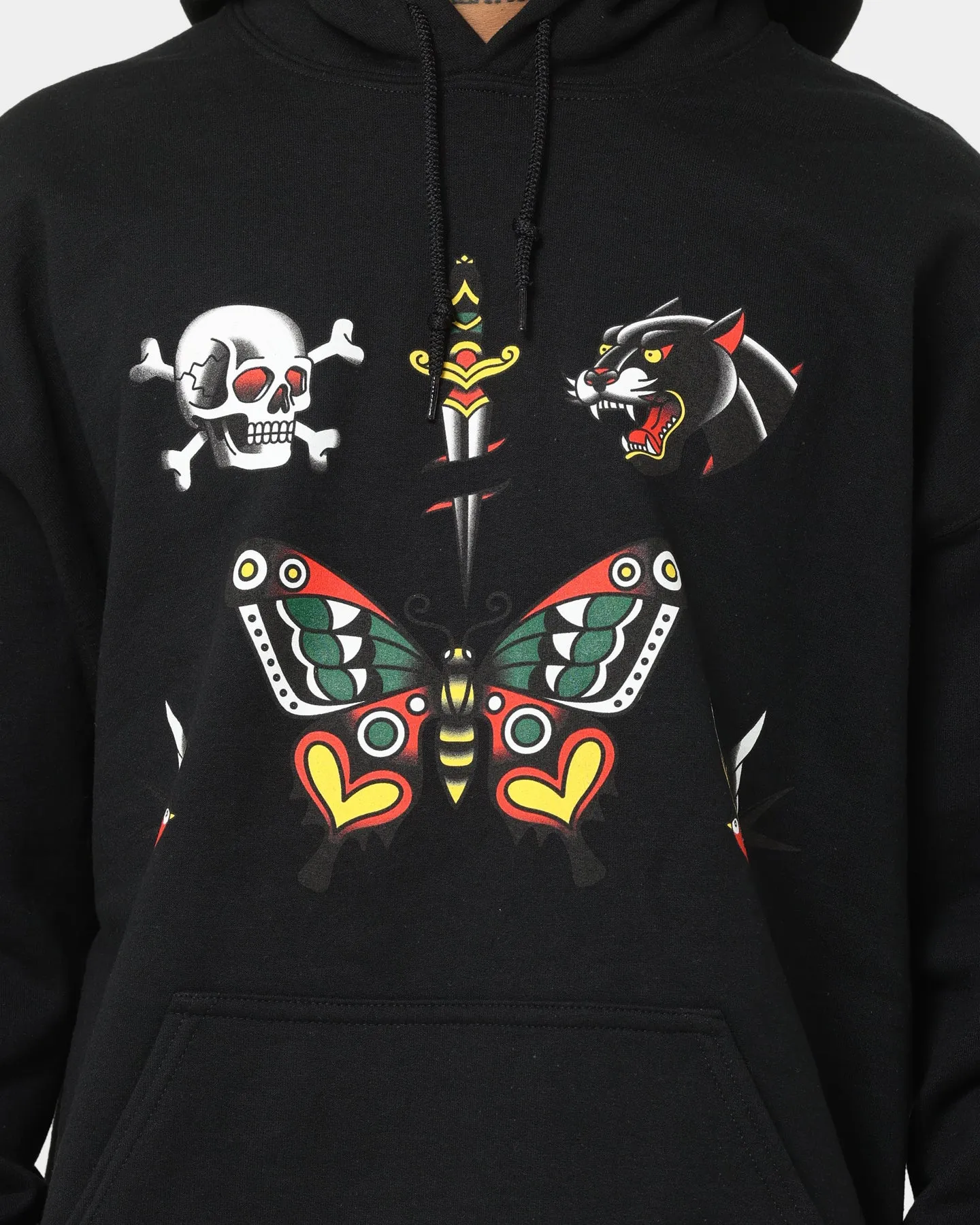 Adaptive Layering System Quick Dry Coating Rats Get Fat Tattoo Print Hoodie Black