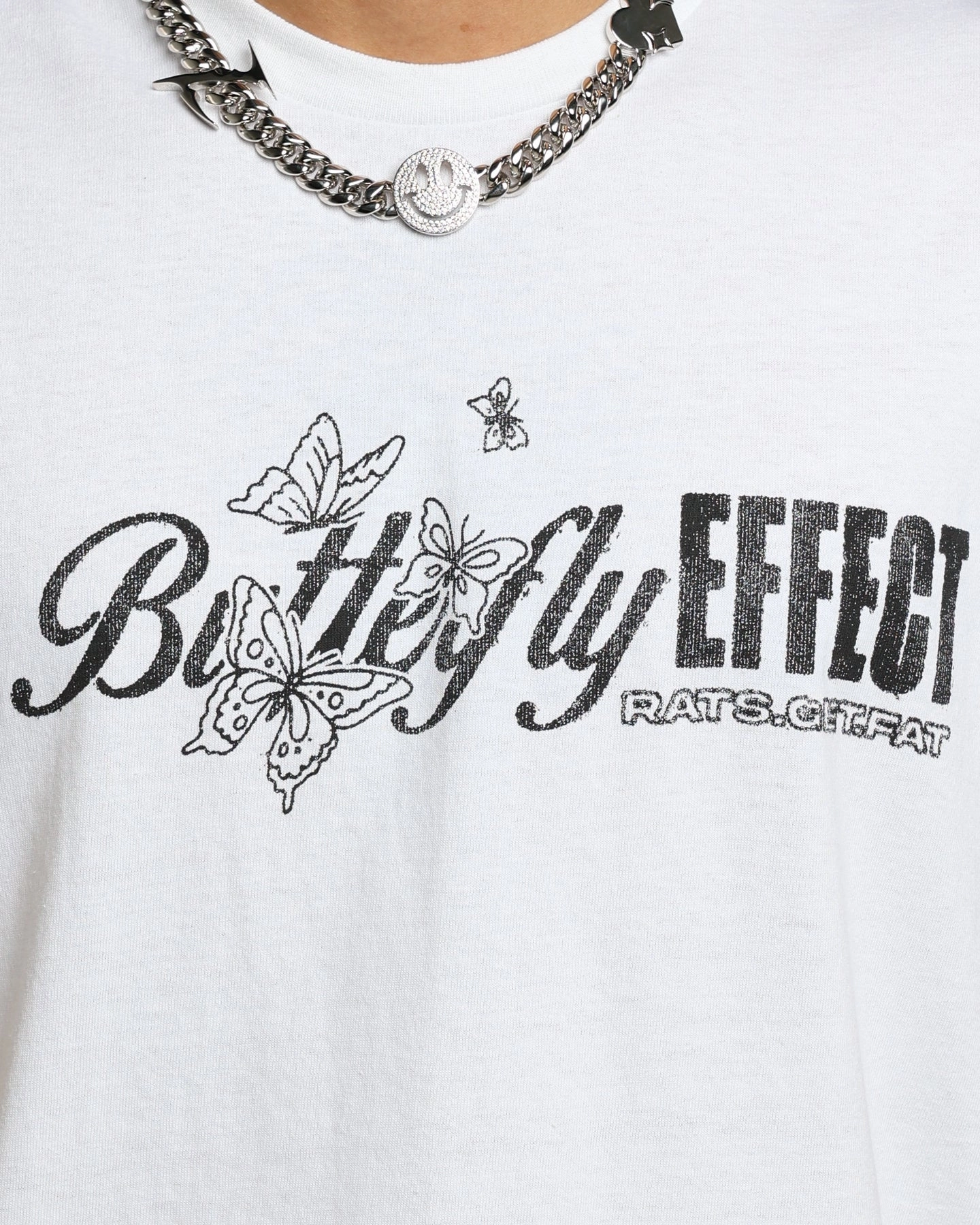 print design Eco Friendly Dyes Rats Get Fat Butterfly Effect Muscle T-Shirt White