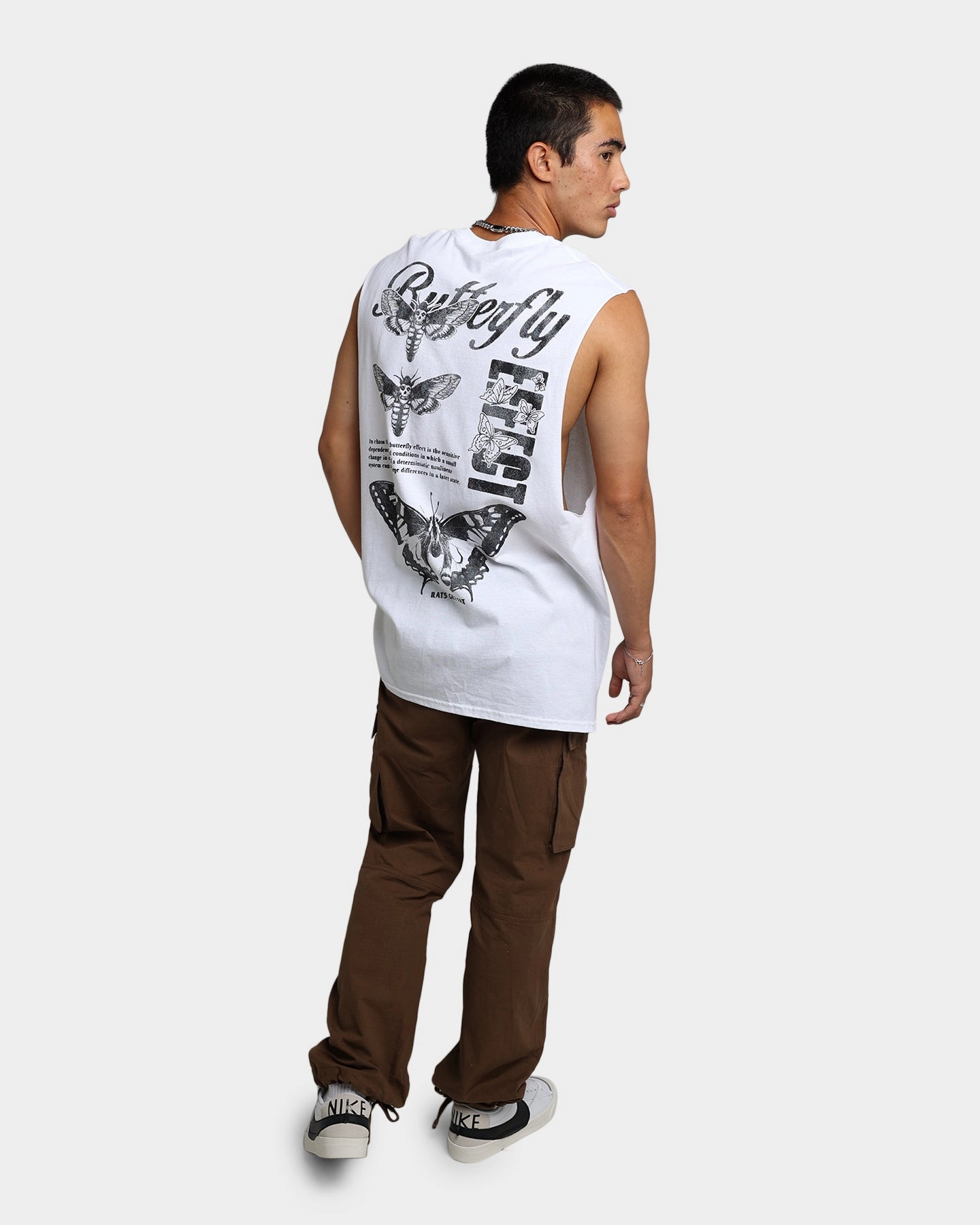 Rats Get Fat Butterfly Effect Muscle T-Shirt White Cozy Feel