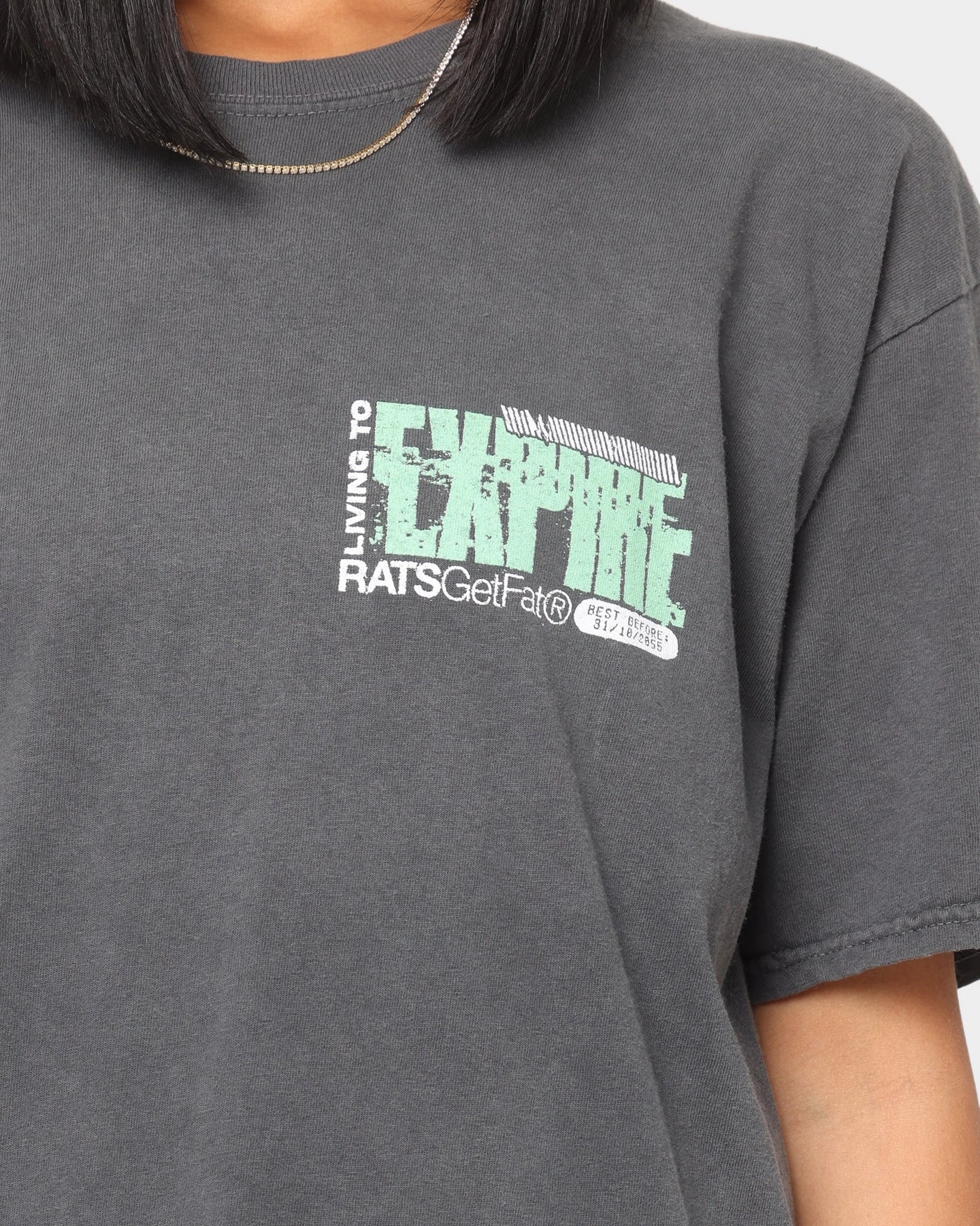 Rats Get Fat Expire Vintage T-Shirt Off Black Comfy Choice