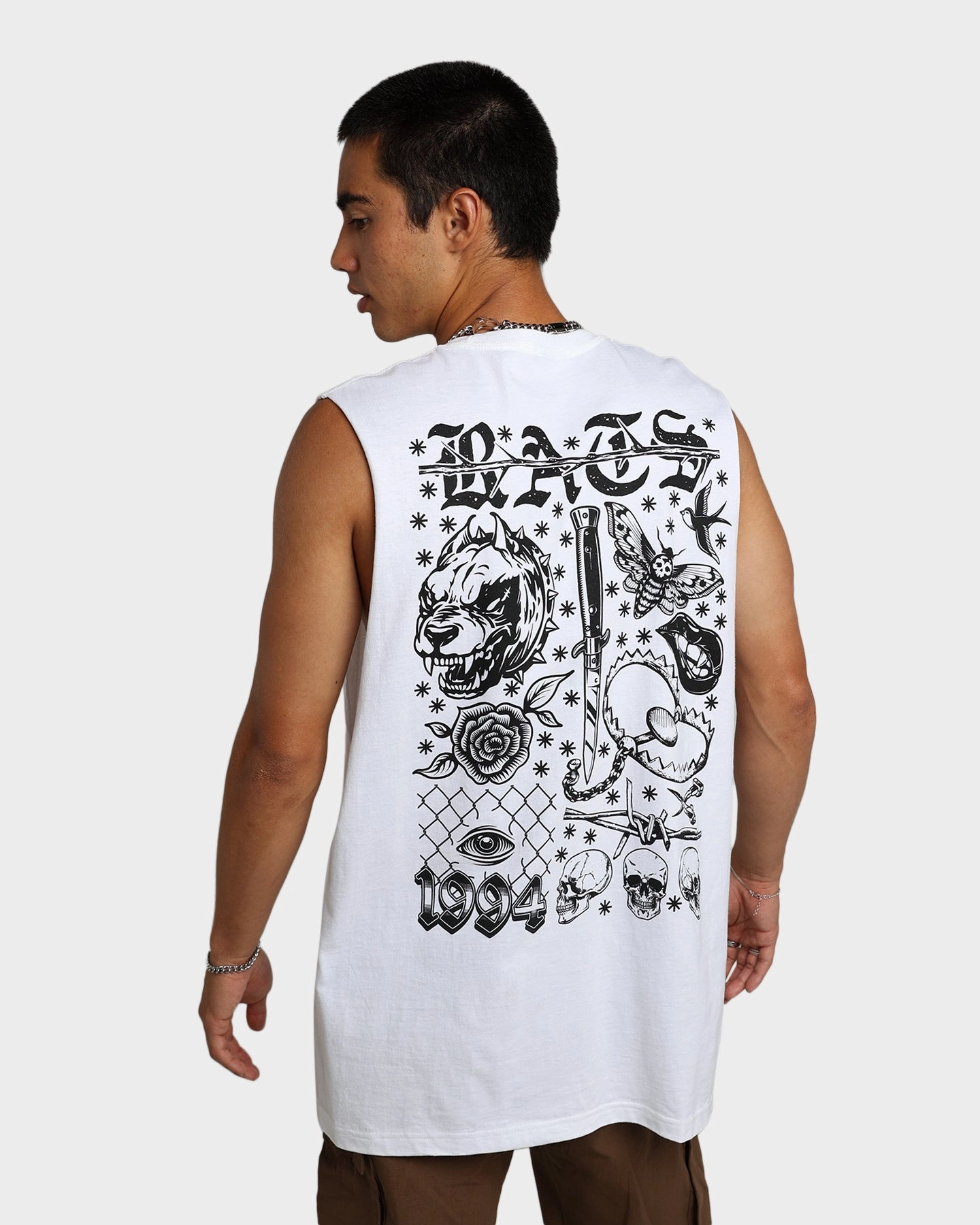 Weekend Style QuickDry Material Rats Get Fat Flash Muscle T-Shirt White