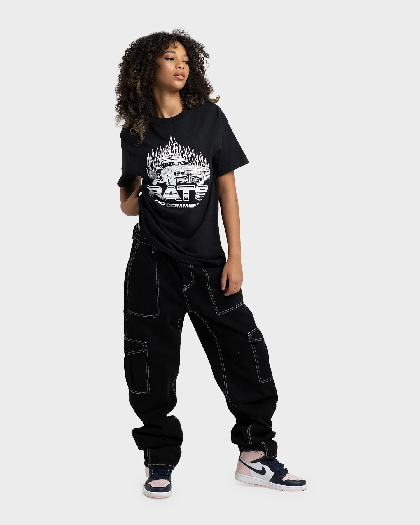 Rats Get Fat No Comment T-Shirt Black All Season Wear