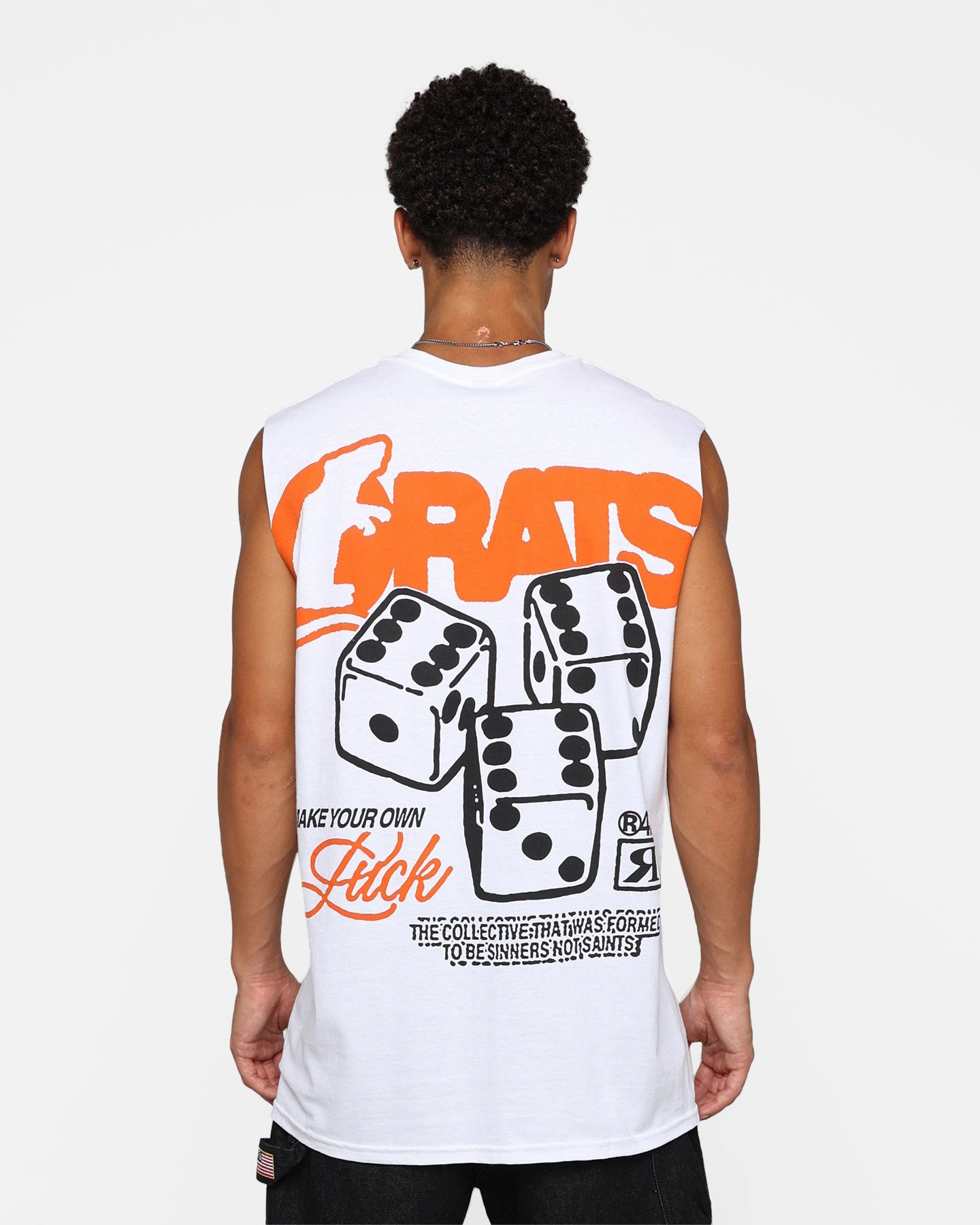 Rats Get Fat Own Luck Muscle T-Shirt White Moisture Control Fabric
