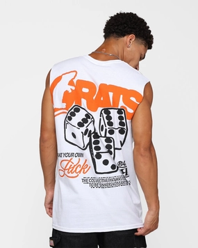 Rats Get Fat Own Luck Muscle T-Shirt White Versatile Comfort Eco Certified Textile