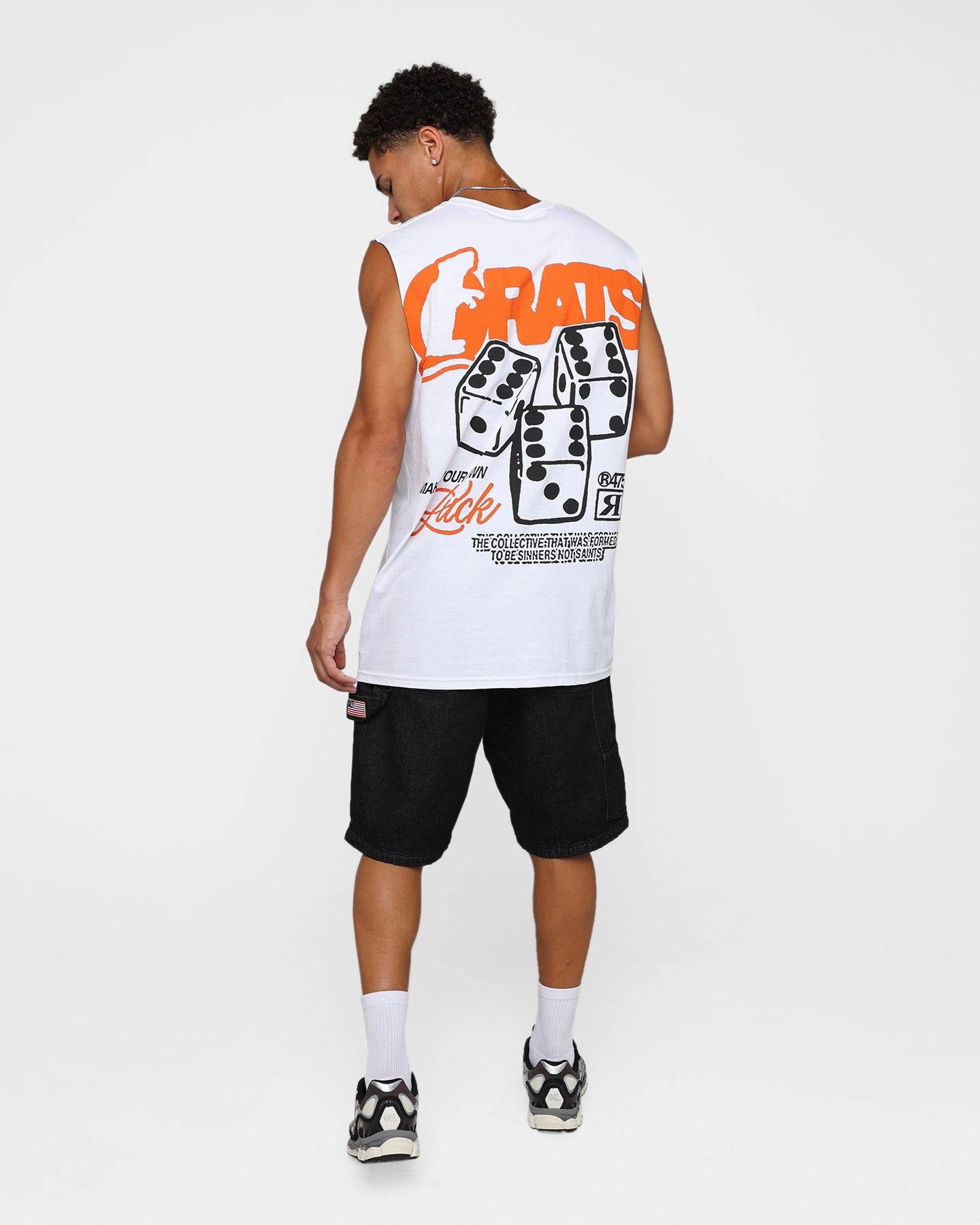 Rats Get Fat Own Luck Muscle T-Shirt White Low Environmental Impact