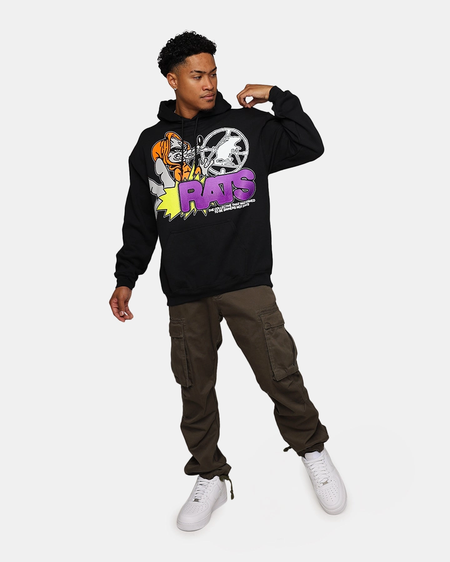 Nightwear Concentration Rats Get Fat Ratpack Hoodie Black