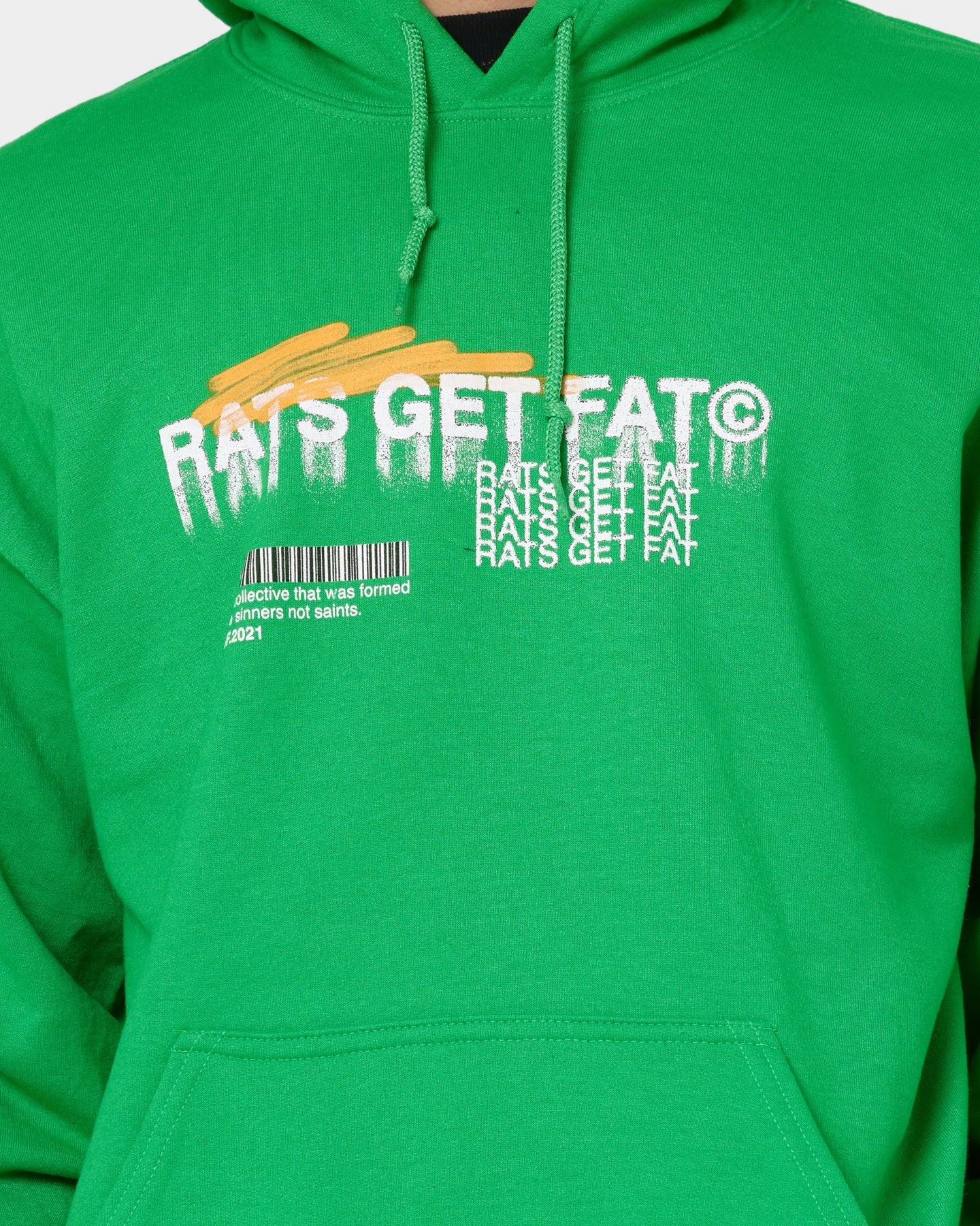Rats Get Fat Spray Butterfly Hoodie Green High-Quality Fabric