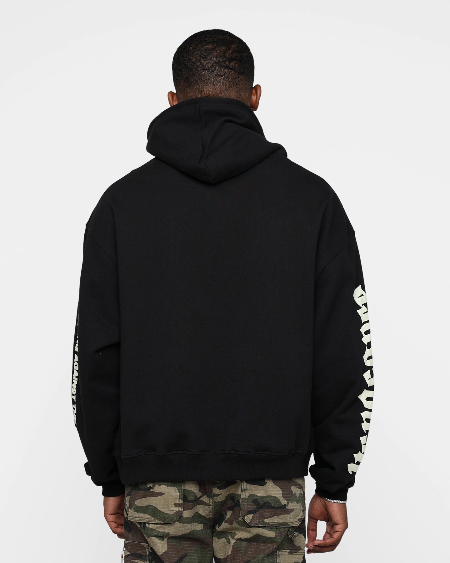 Bronzer Patience Rats Get Fat Vengeance Rhinestone Hoodie Black