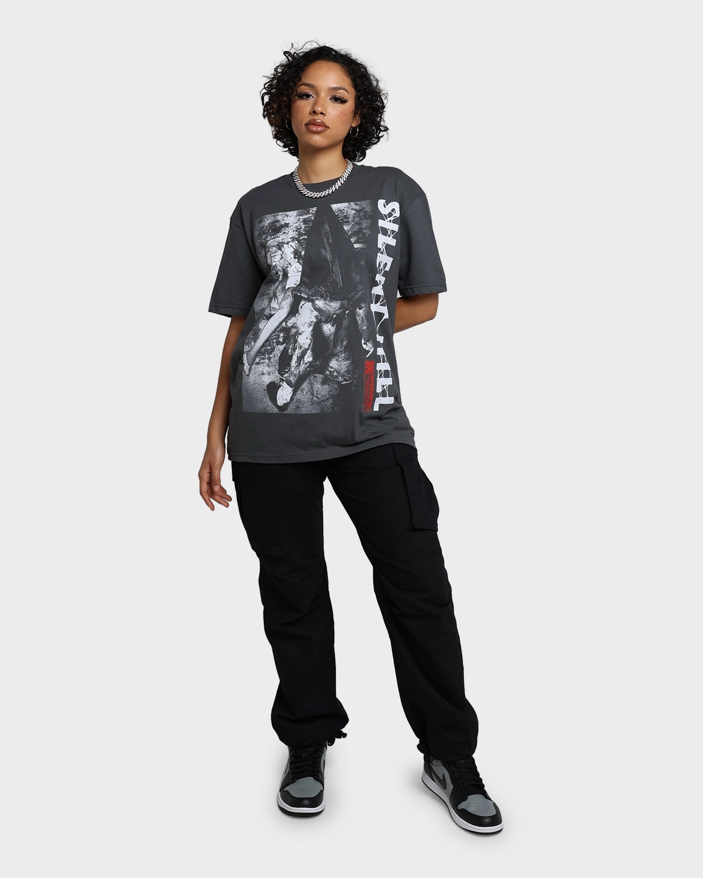 Rats Get Fat X Silent Hill  Silent Hill T-Shirt Charcoal Travel Outfit Multi Directional Stretch