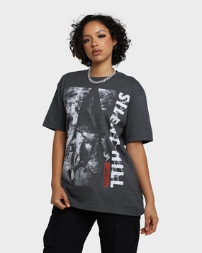 Comfortable Casual Rats Get Fat X Silent Hill  Silent Hill T-Shirt Charcoal