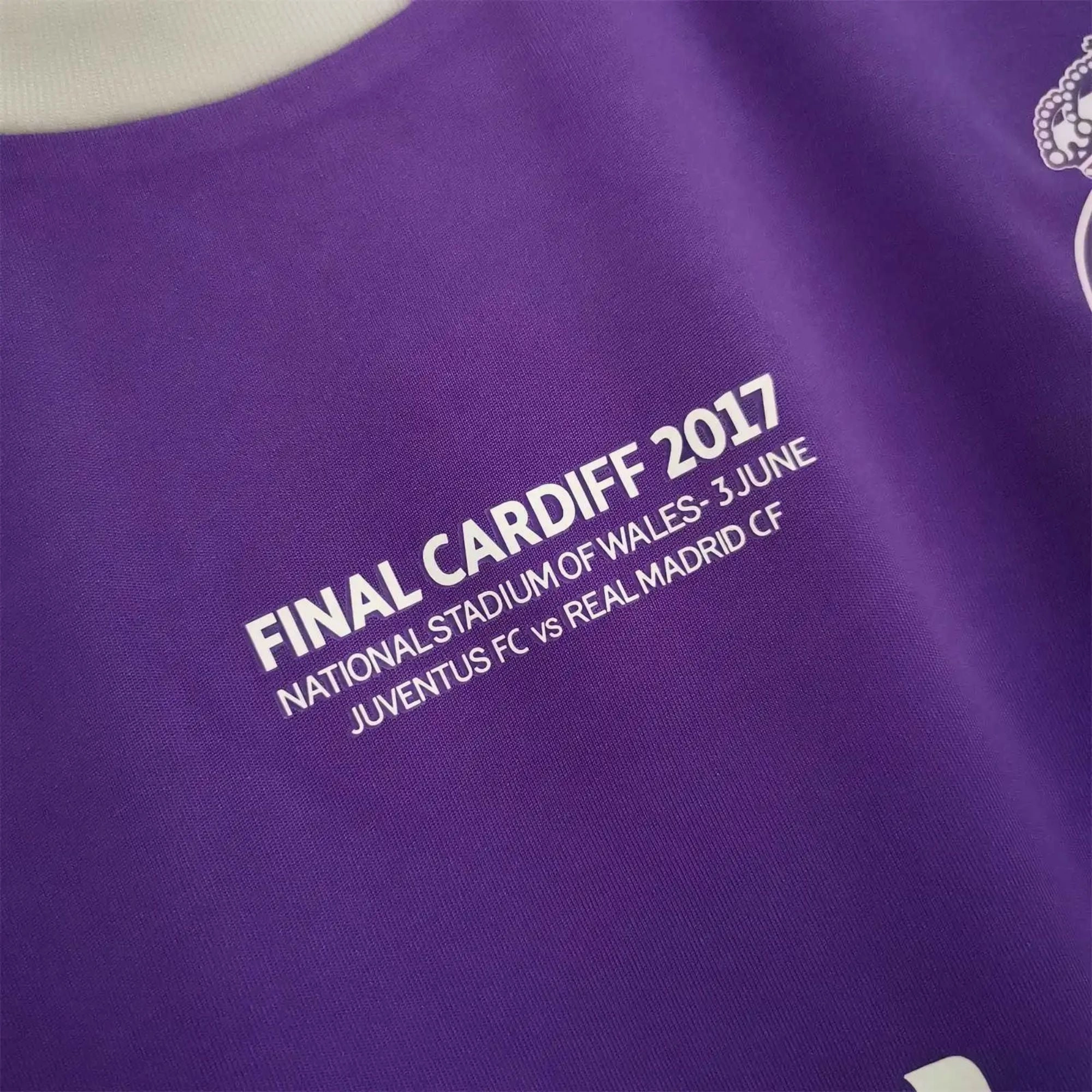 REAL MADRID 2016/17 AWAY CARDIFF FINAL JERSEY L/ SLEEVE High Visibility Trim Easy Fit