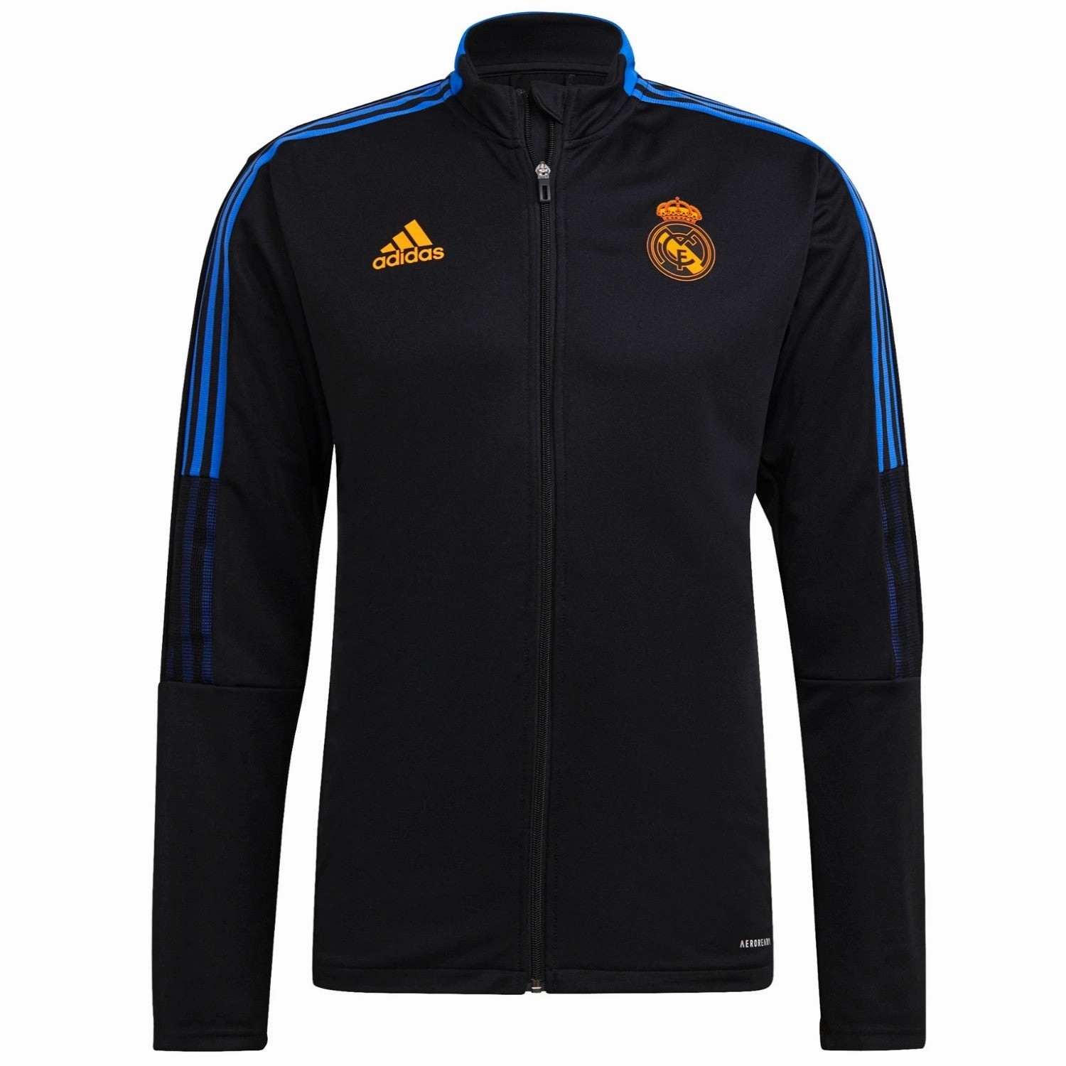 trip Microperforated Upper Material Real Madrid black training bench Soccer tracksuit 2021/22 - Adidas