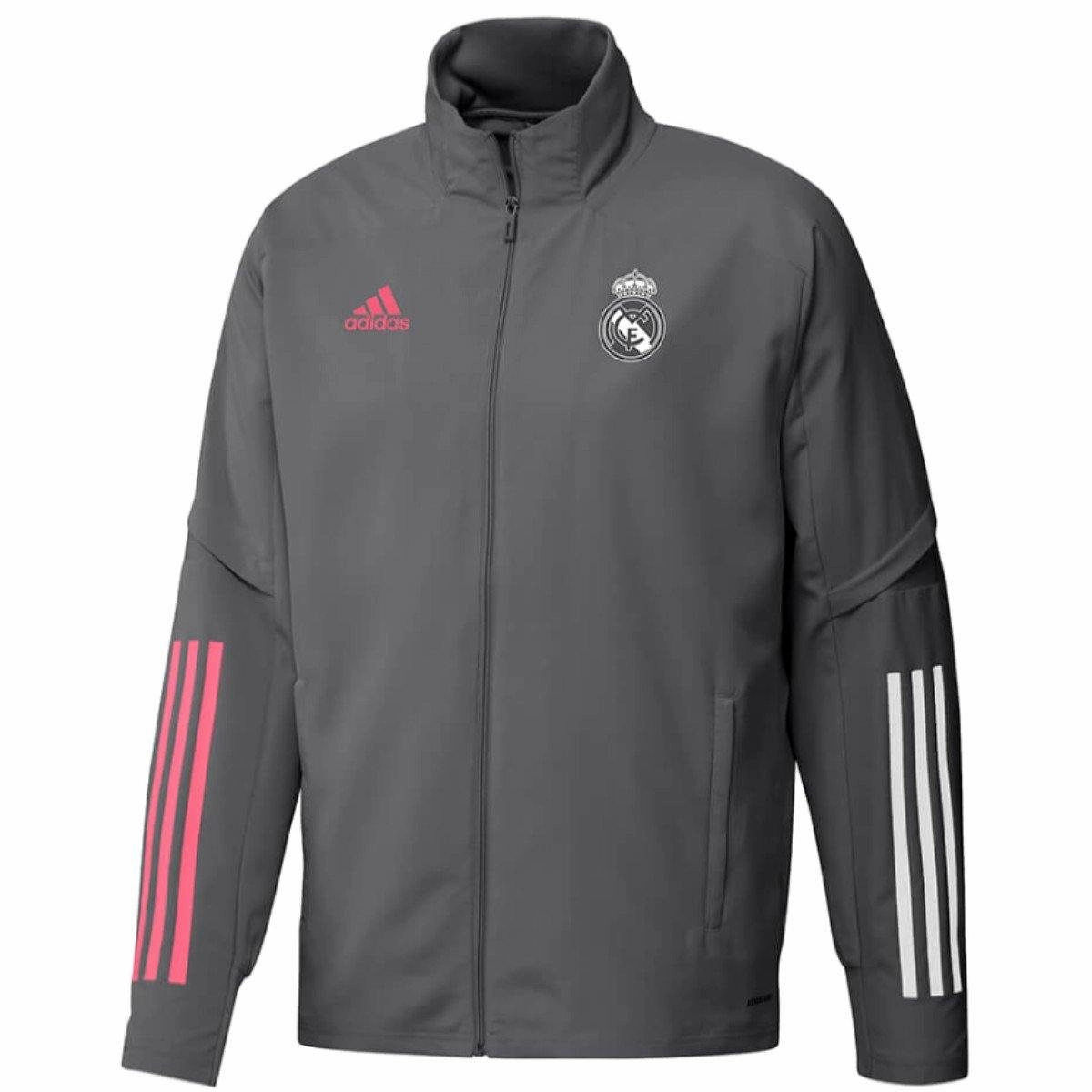 Real Madrid grey presentation soccer tracksuit 2020/21 - Adidas TearResistant Reinforcement Occasion