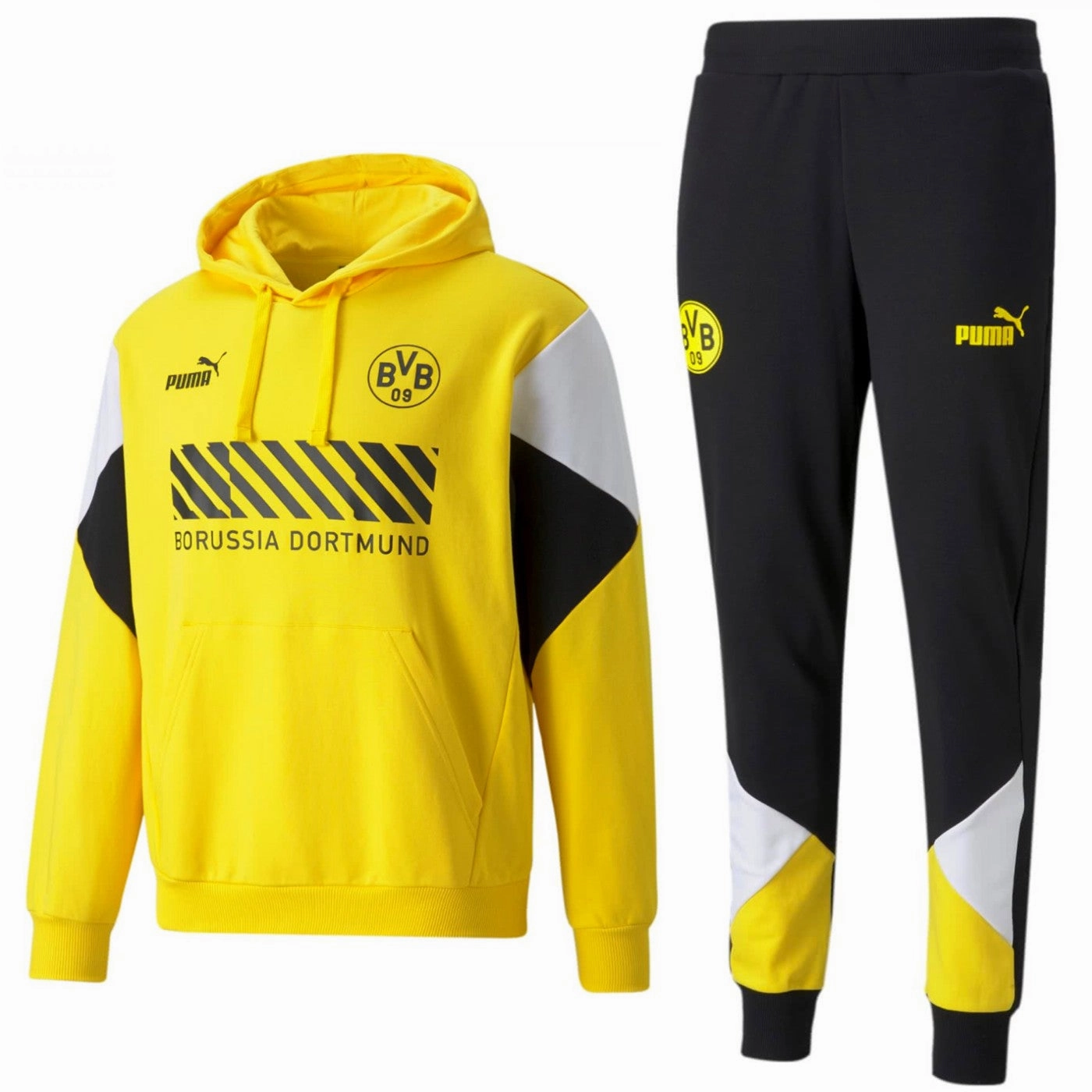 Hydrophobic WaterResistant Coating LowImpactSupport BVB Borussia Dortmund Casual Fans presentation tracksuit 2021/22 - Puma