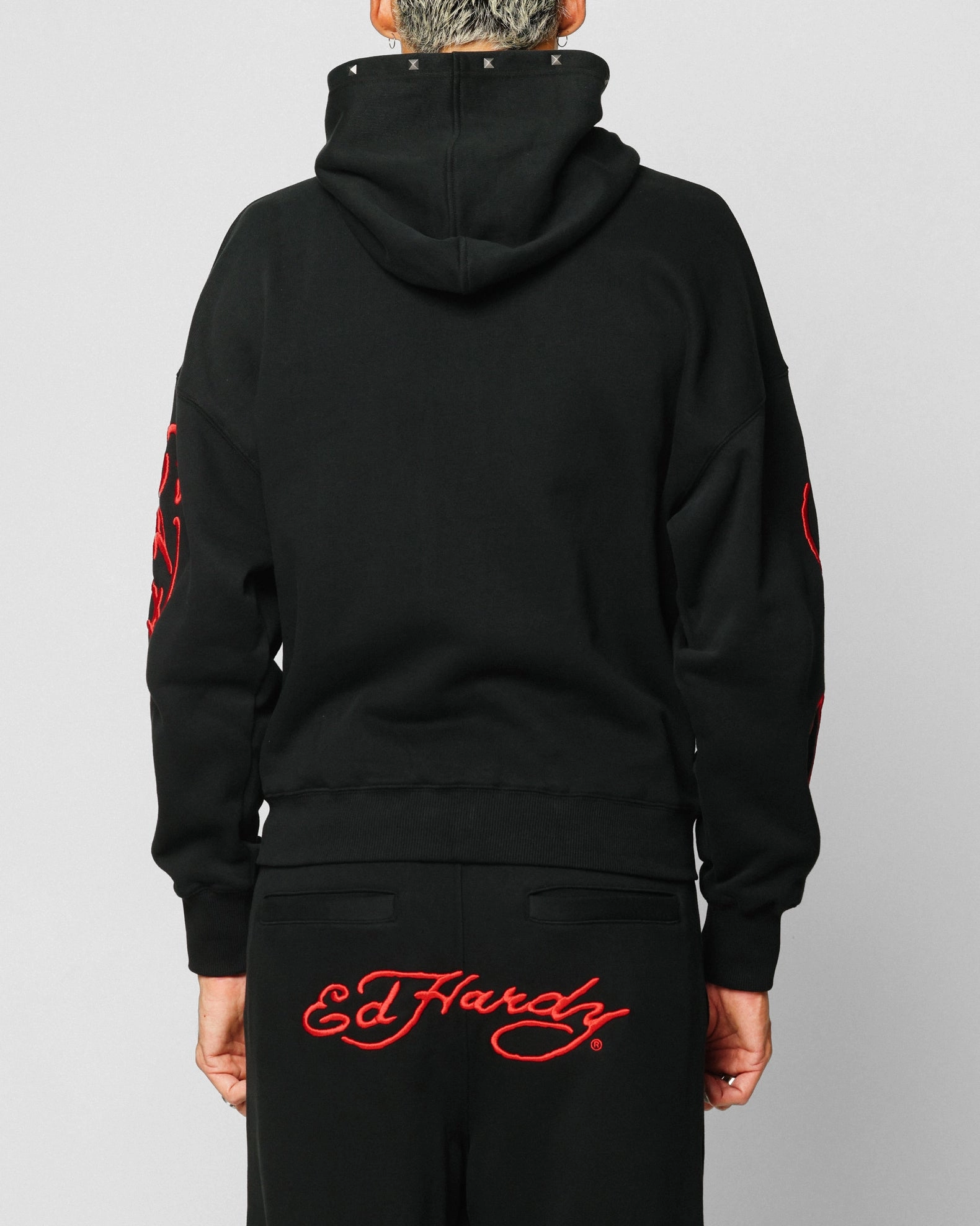 Ed Hardy Ed Hardy Hoodie Black Cozy Energy Raglan sleeves