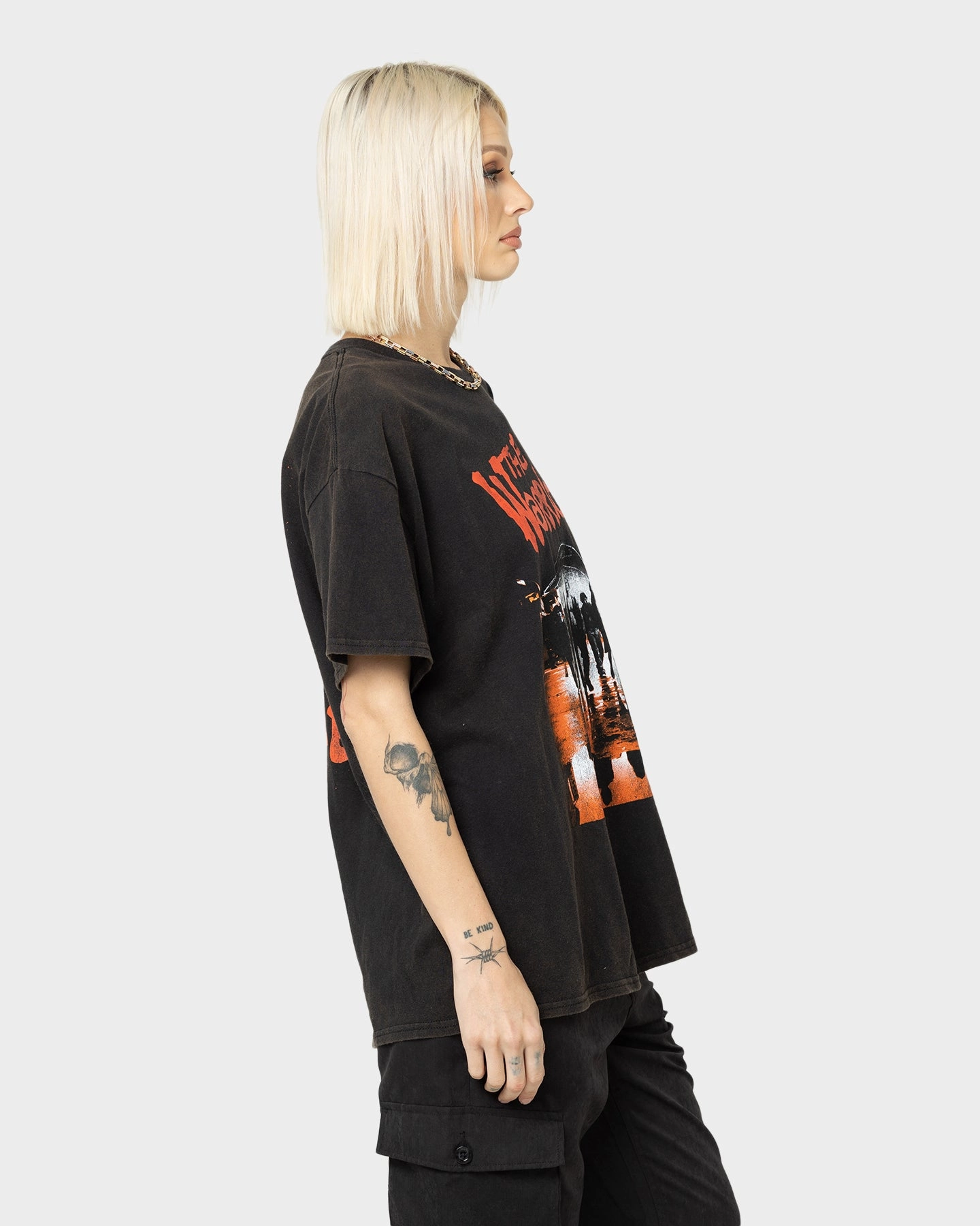 Anti Static Treatment Street Style Trend American Thrift X The Warriors The Warriors Vintage T-Shirt Black Wash